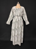 2XL/3XL Fazlin Printed Cotton Dress 57" Long Jalabiya 28493-1556 JP