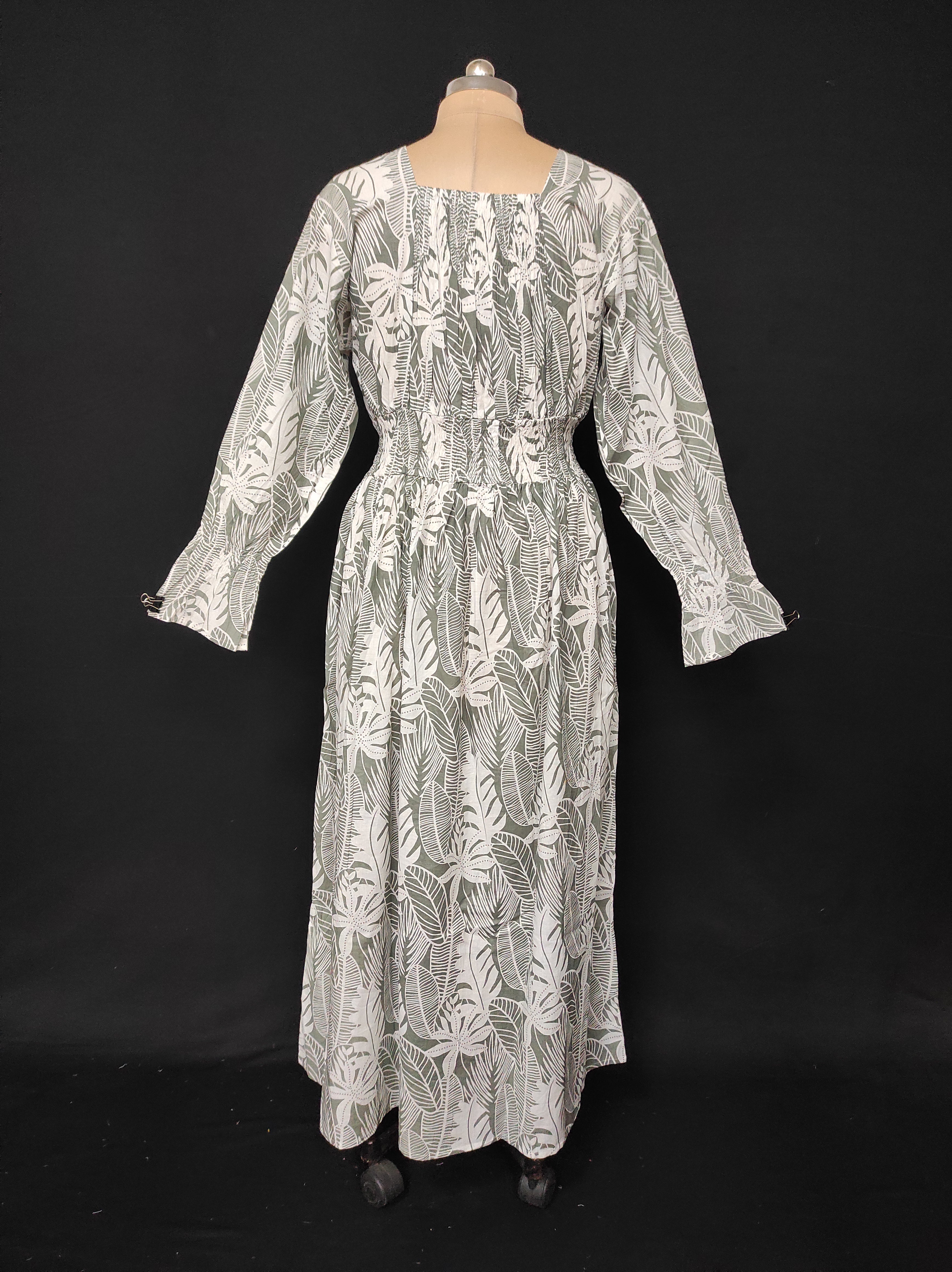 2XL/3XL Fazlin Printed Cotton Dress 57" Long Jalabiya 28493-1556 JP