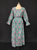 S/M Fazlin Printed Cotton Dress 57" Long Jalabiya 28494-1556 JP
