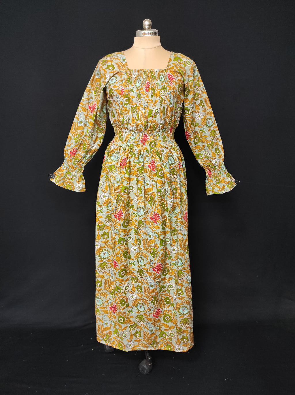S/M Fazlin Printed Cotton Dress 57" Long Jalabiya 28495-1556 JP