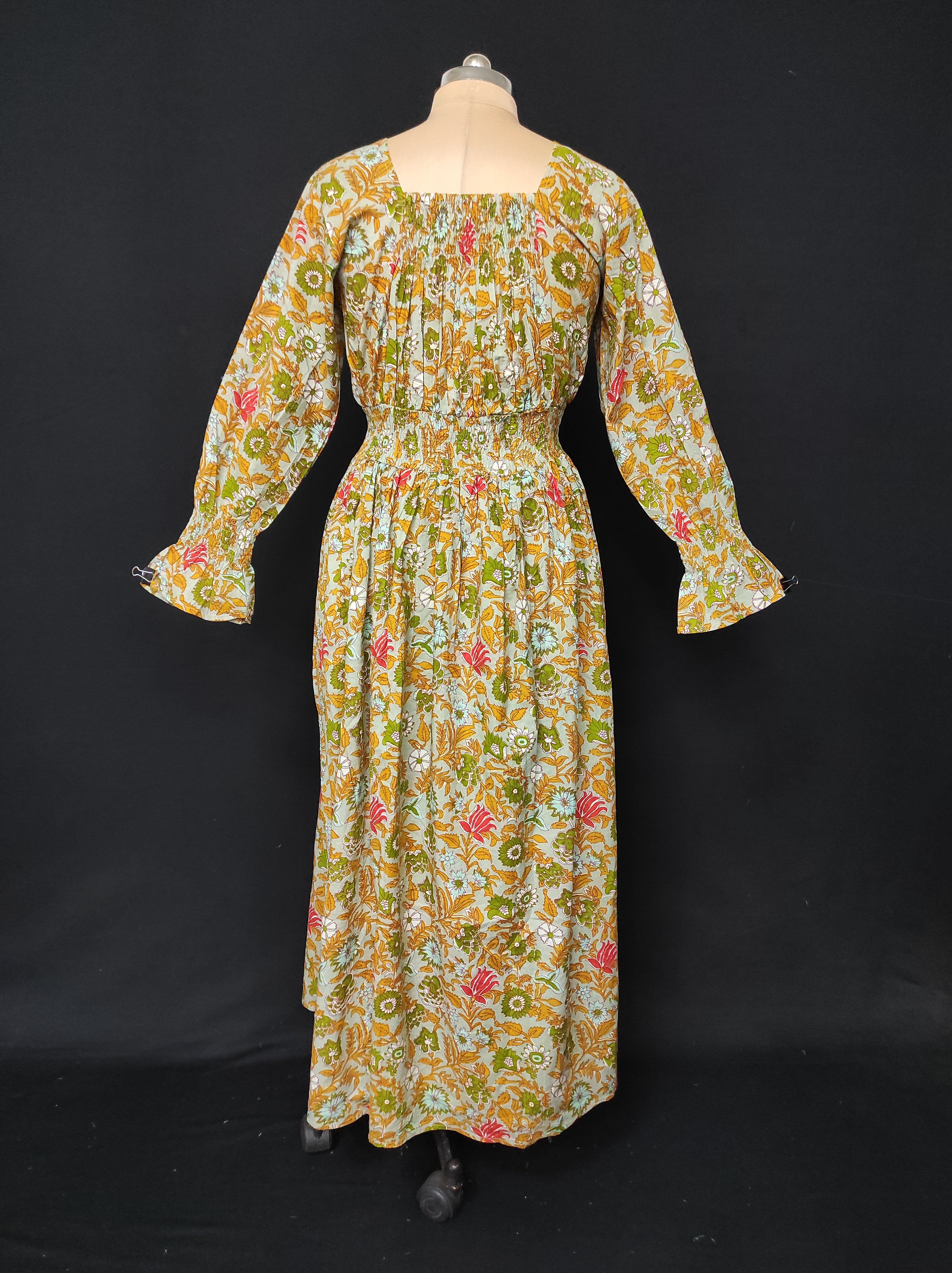 S/M Fazlin Printed Cotton Dress 57" Long Jalabiya 28495-1556 JP