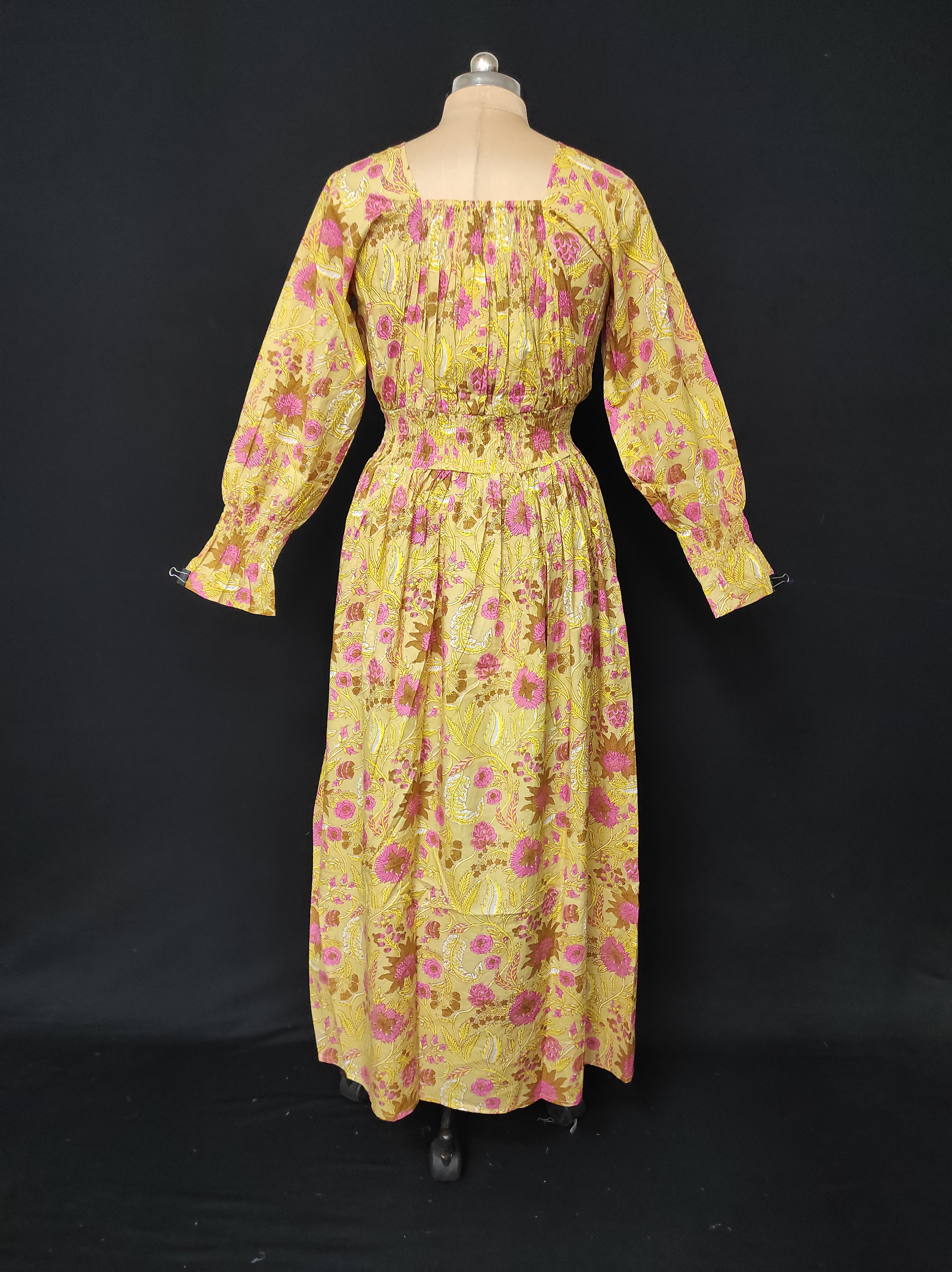 S/M Fazlin Printed Cotton Dress 57" Long Jalabiya 28496-1556 JP