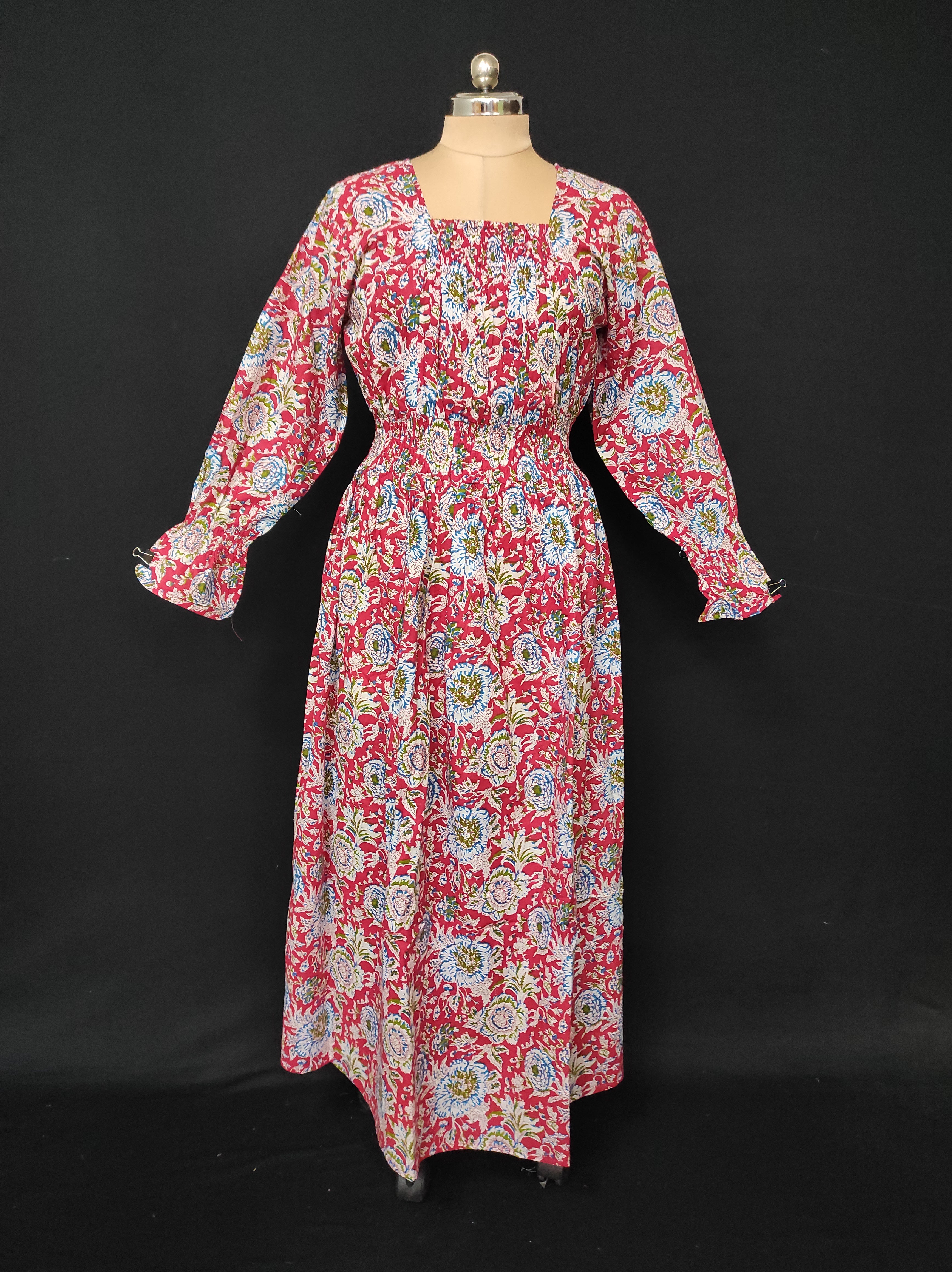 L/XL Fazlin Printed Cotton Dress 57" Long Jalabiya 28497-1556 JP