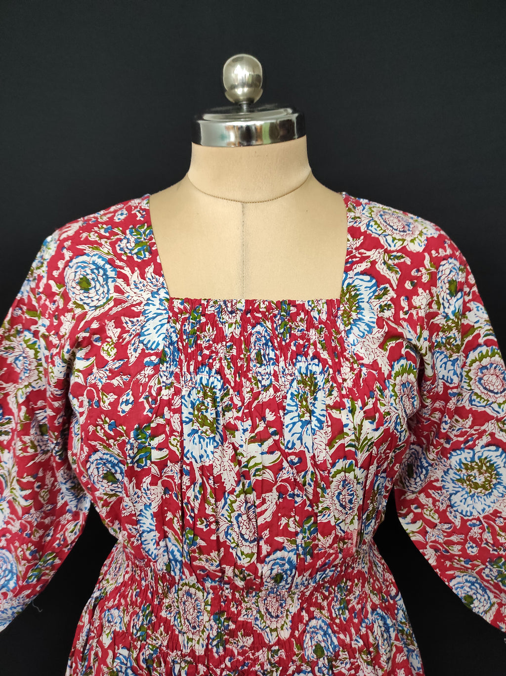 L/XL Fazlin Printed Cotton Dress 57" Long Jalabiya 28497-1556 JP