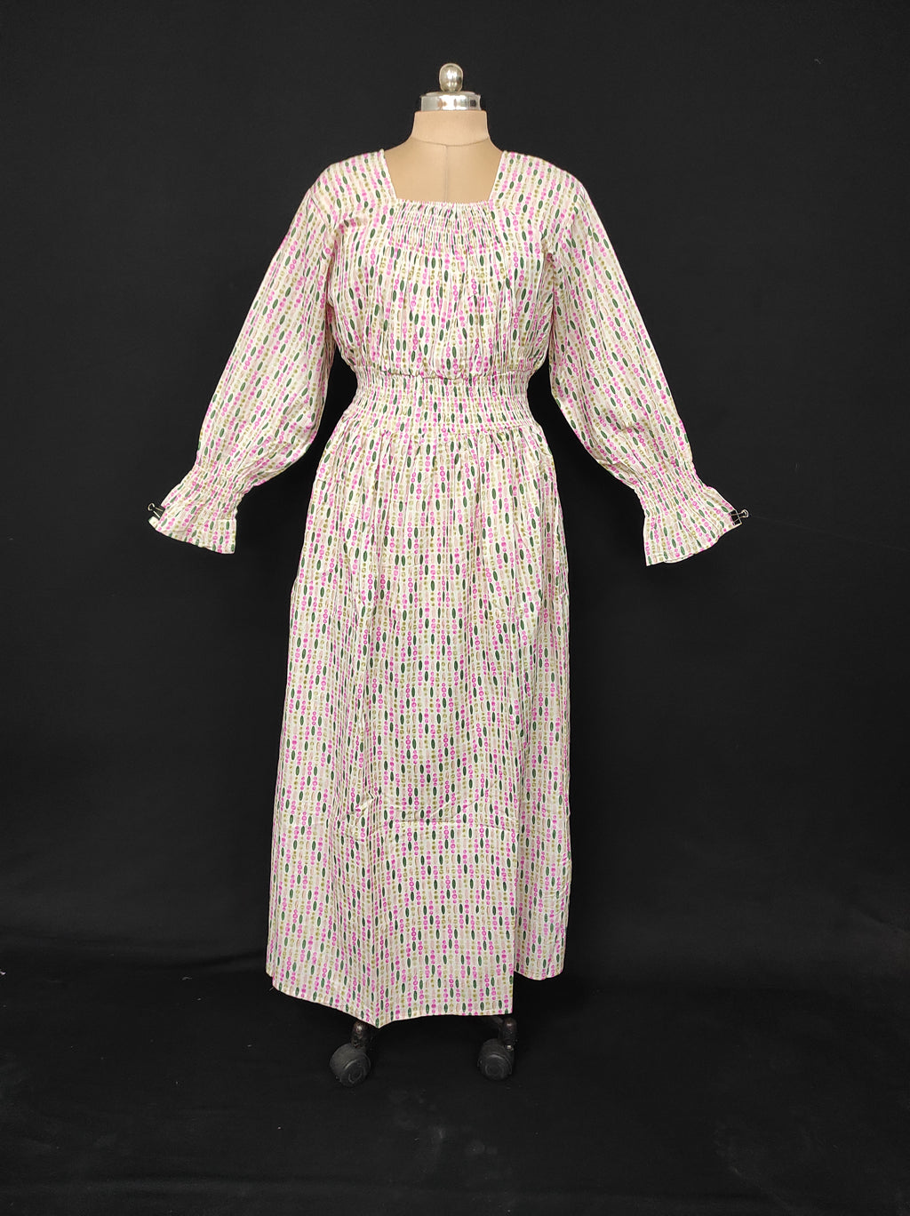 2XL/3XL Fazlin Printed Cotton Dress 57" Long Jalabiya 28498-1556 JP