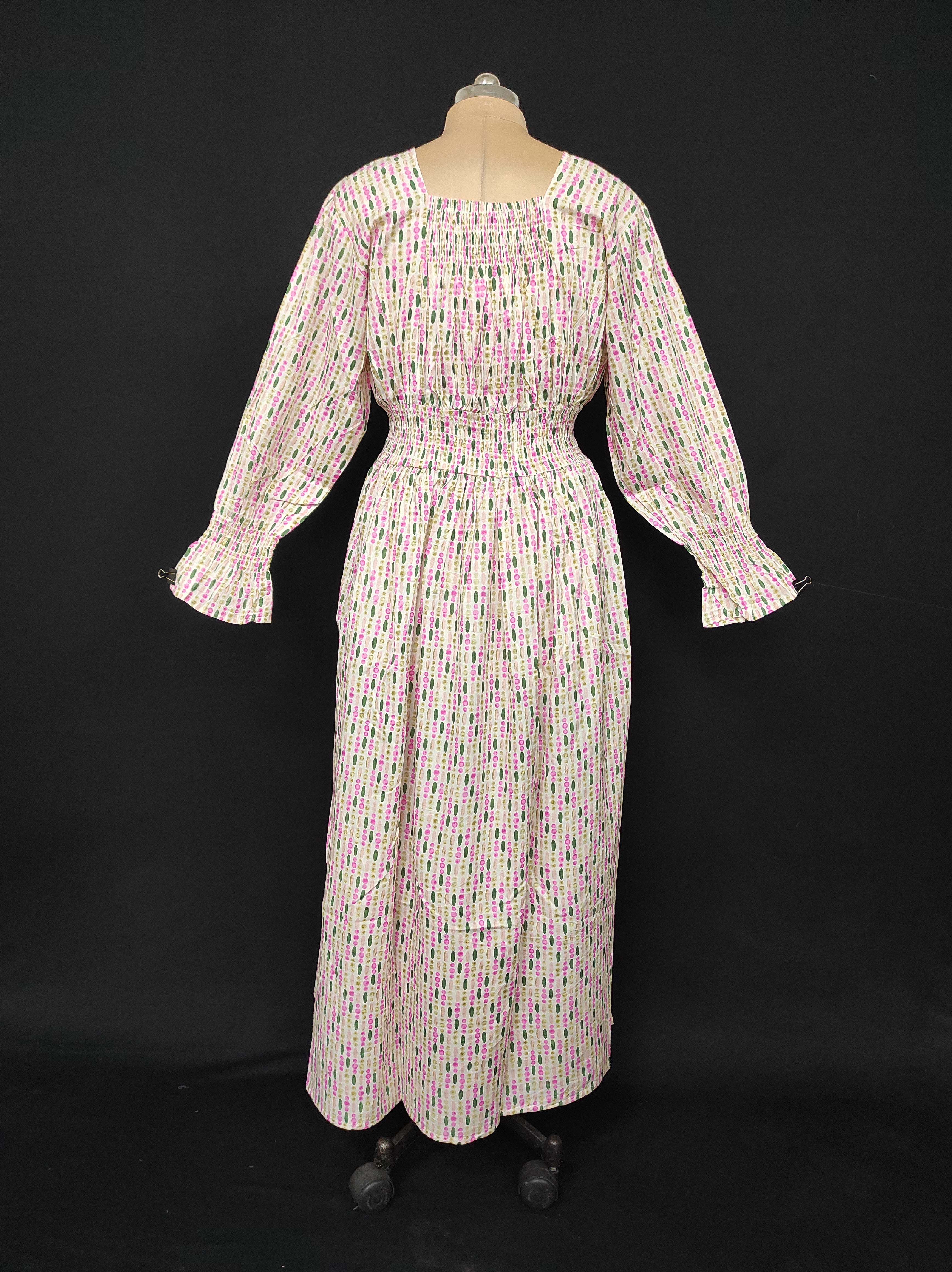 2XL/3XL Fazlin Printed Cotton Dress 57" Long Jalabiya 28498-1556 JP