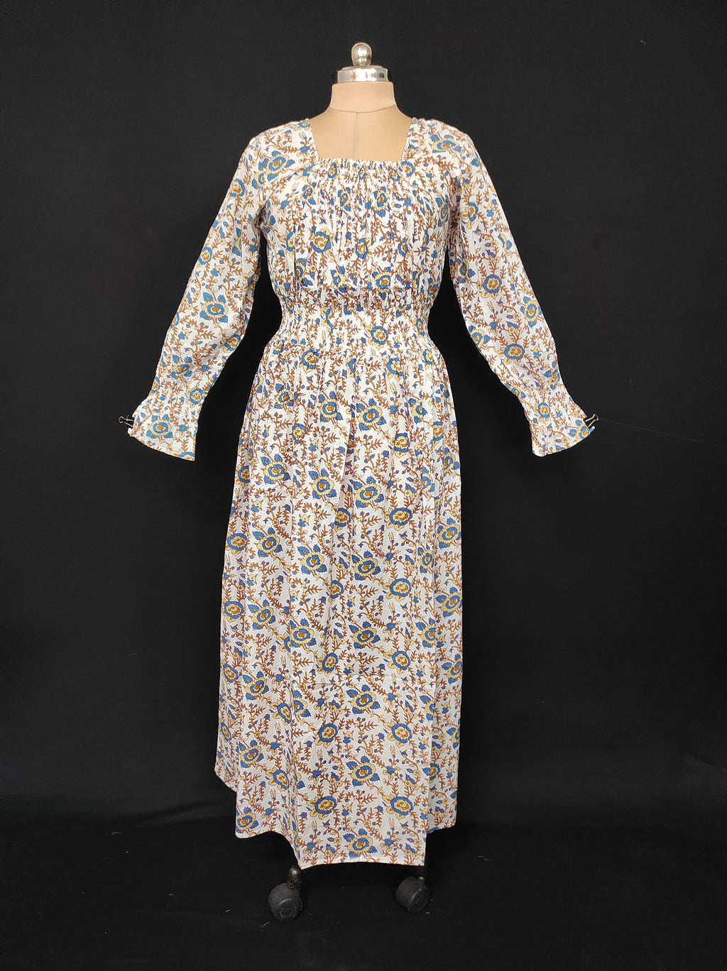 S/M Fazlin Printed Cotton Dress 57" Long Jalabiya 28499-1556 JP