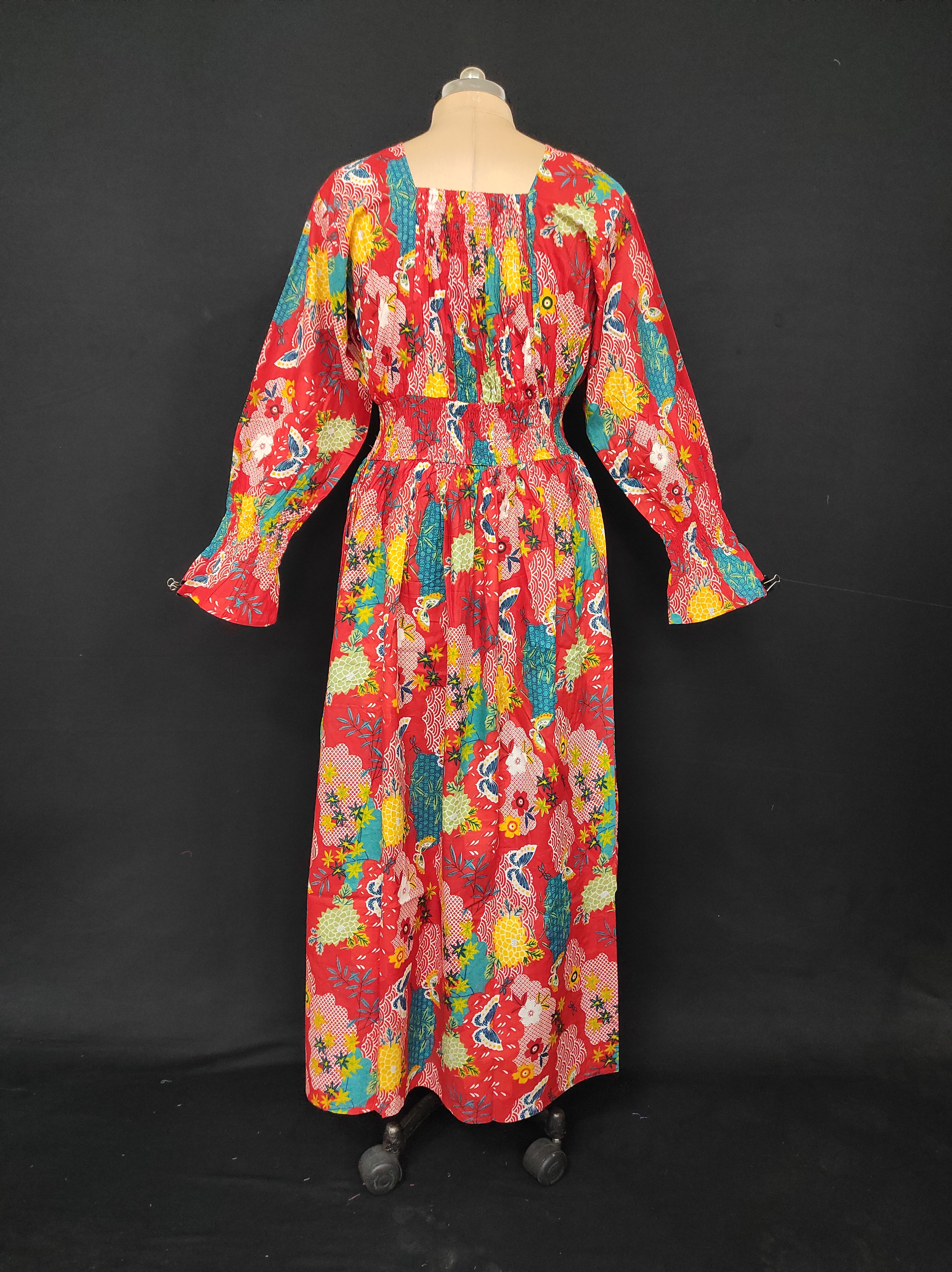 2XL/3XL Fazlin Printed Cotton Dress 57" Long Jalabiya 28500-1556 JP