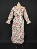 XS/S Fazlin Printed Cotton Dress 54" Long Jalabiya 28501-1556 JP