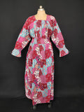 2XL/3XL Fazlin Printed Cotton Dress 57" Long Jalabiya 28502-1556 JP