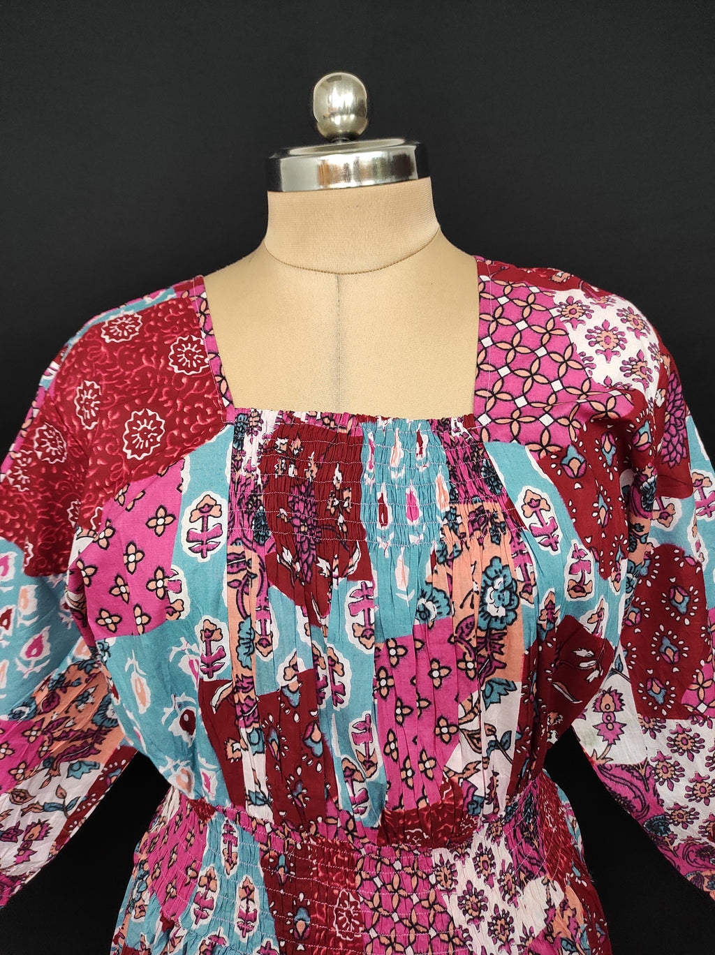 2XL/3XL Fazlin Printed Cotton Dress 57" Long Jalabiya 28502-1556 JP