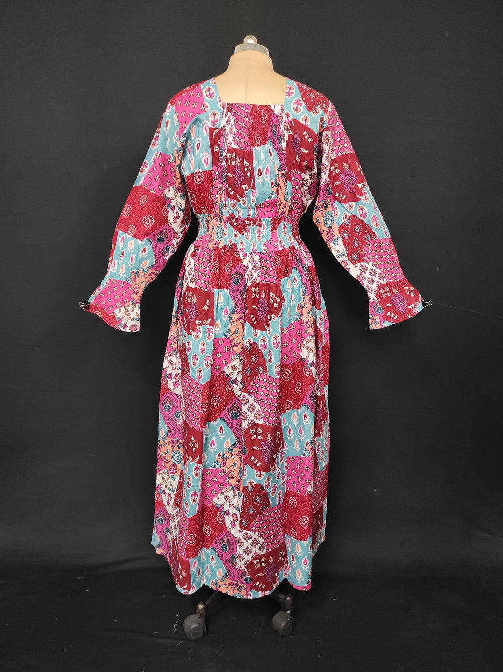 2XL/3XL Fazlin Printed Cotton Dress 57" Long Jalabiya 28502-1556 JP