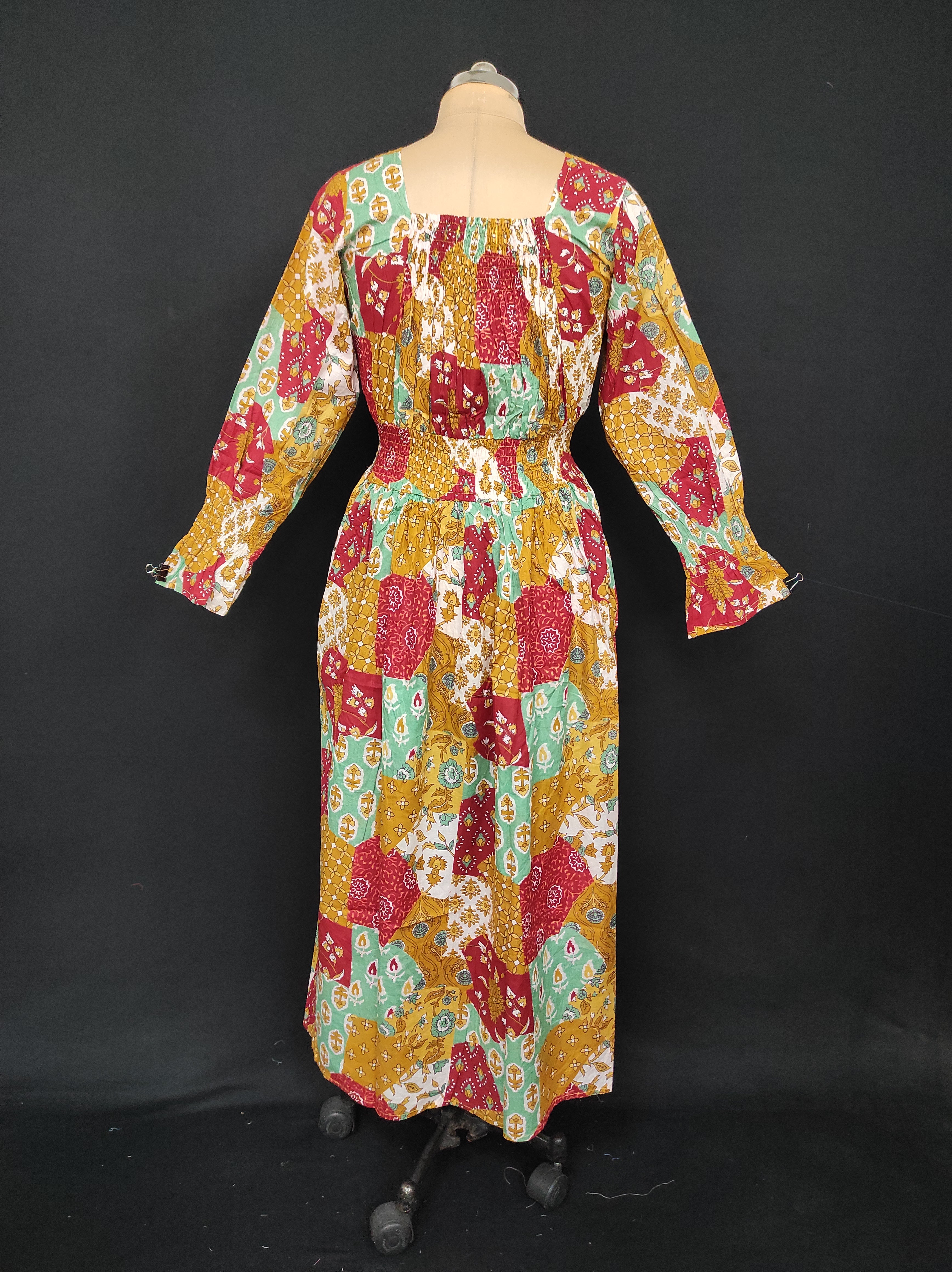 XS/S Fazlin Printed Cotton Dress 54" Long Jalabiya 28503-1556 JP