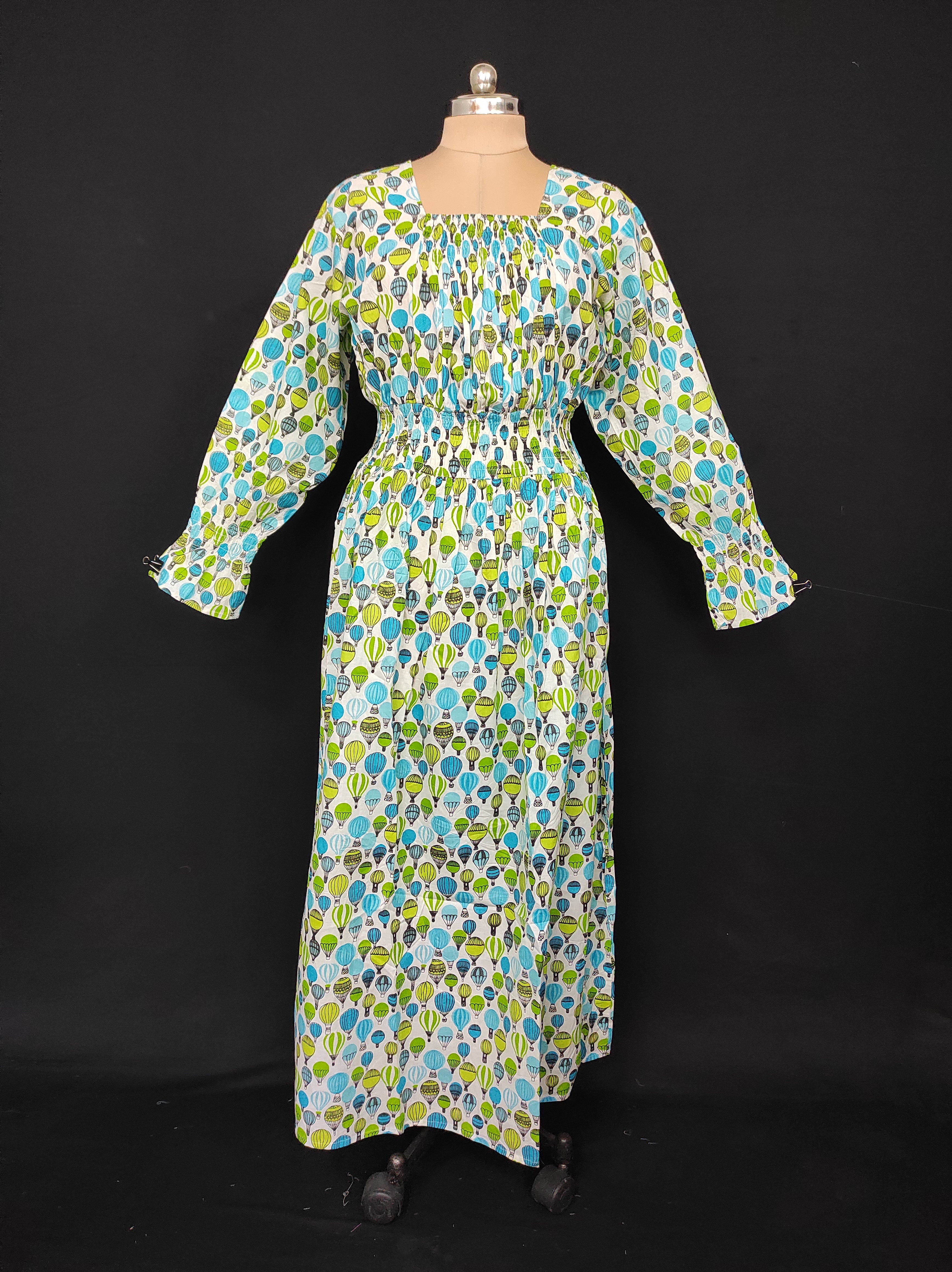 2XL/3XL Fazlin Printed Cotton Dress 57" Long Jalabiya 28504-1557 JP