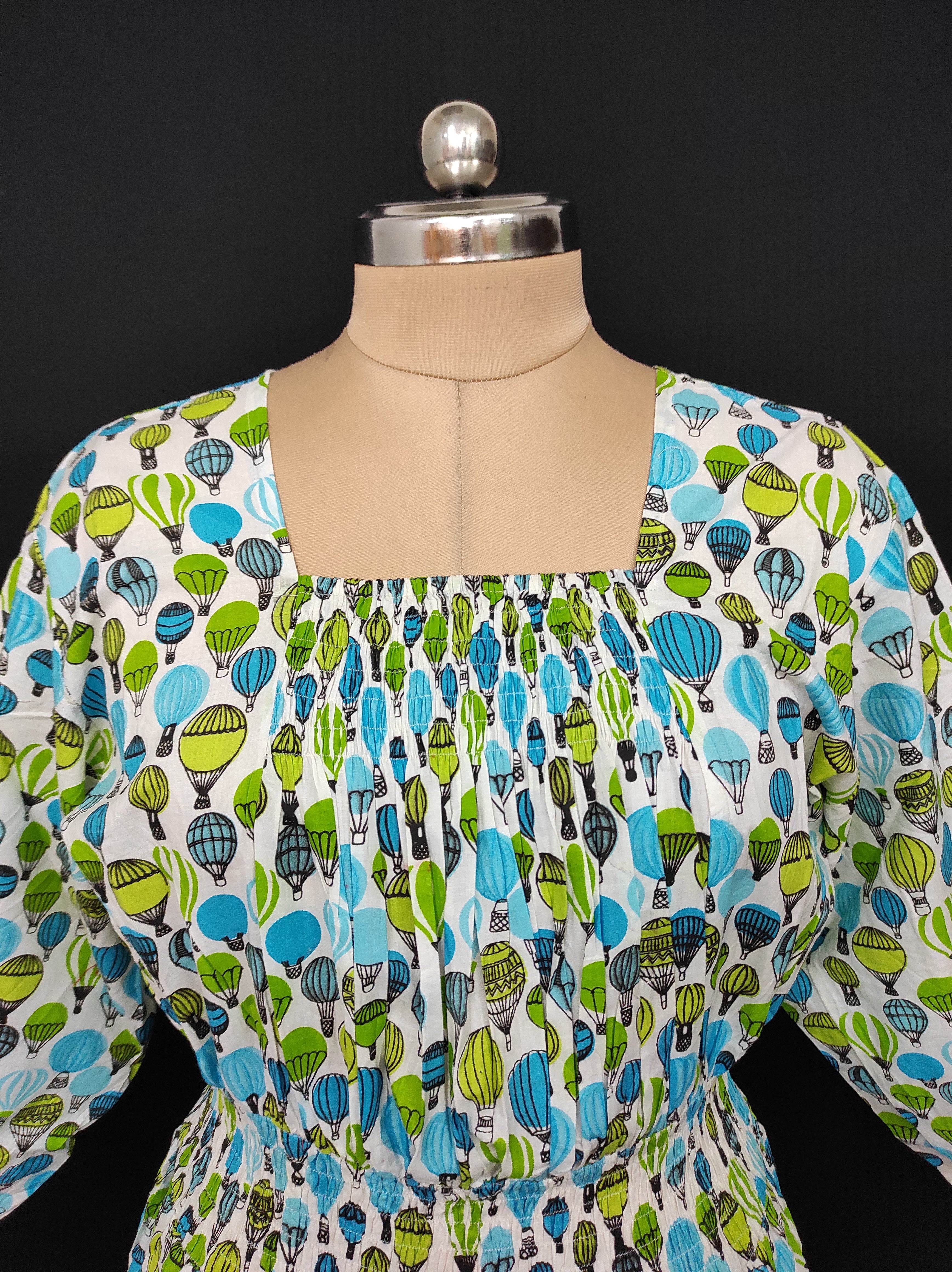 2XL/3XL Fazlin Printed Cotton Dress 57" Long Jalabiya 28504-1557 JP