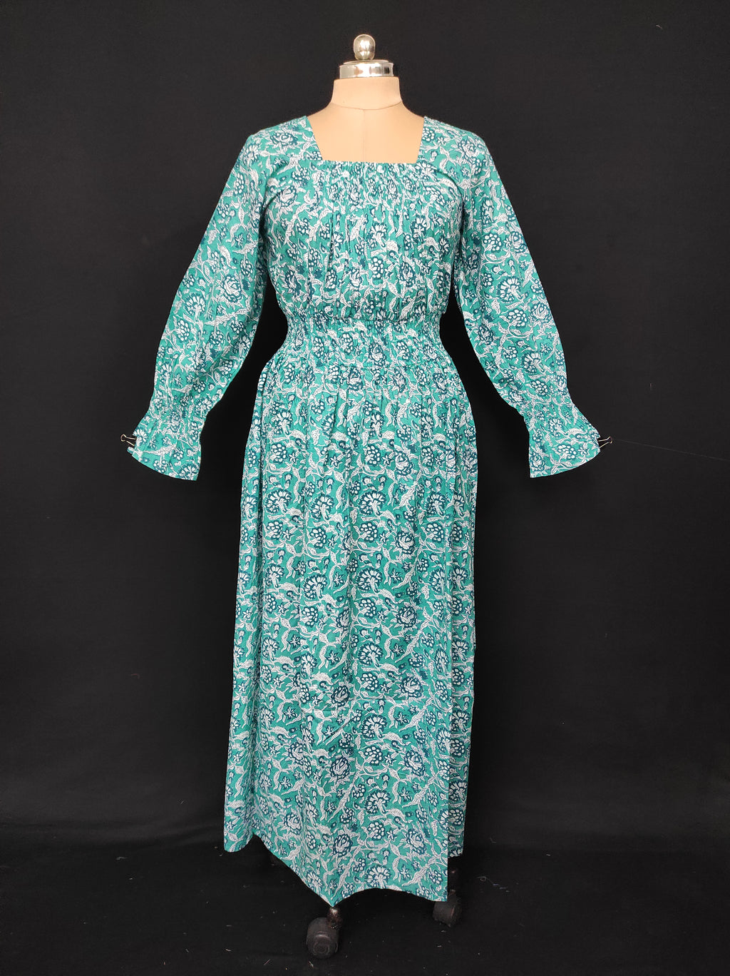 S/M Fazlin Printed Cotton Dress 57" Long Jalabiya 28505-1557 JP