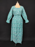 S/M Fazlin Printed Cotton Dress 57" Long Jalabiya 28505-1557 JP