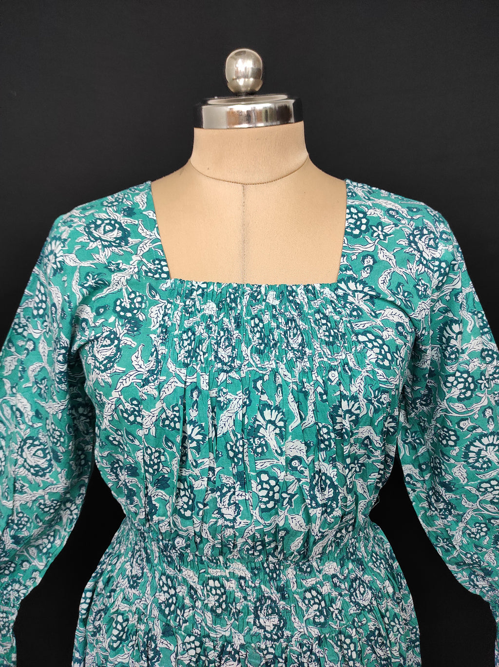 S/M Fazlin Printed Cotton Dress 57" Long Jalabiya 28505-1557 JP