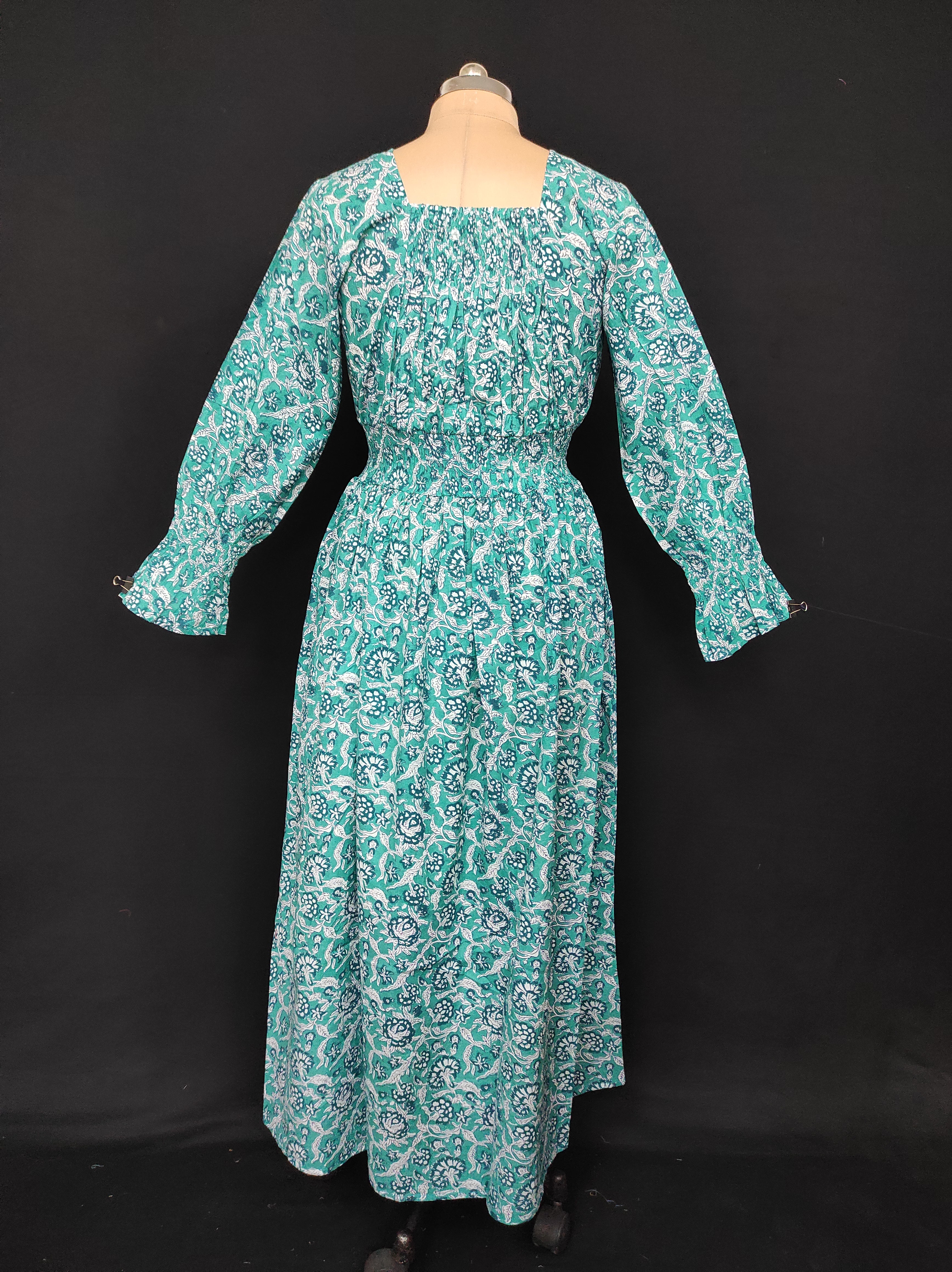 S/M Fazlin Printed Cotton Dress 57" Long Jalabiya 28505-1557 JP