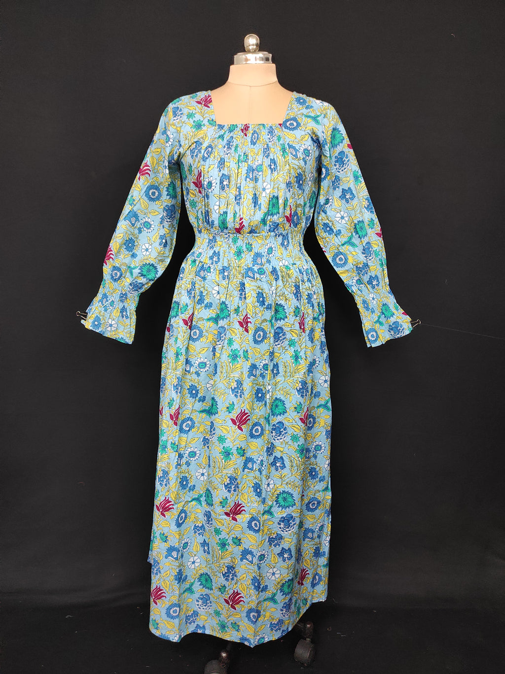 S/M Fazlin Printed Cotton Dress 57" Long Jalabiya 28506-1557 JP
