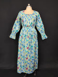 S/M Fazlin Printed Cotton Dress 57" Long Jalabiya 28506-1557 JP