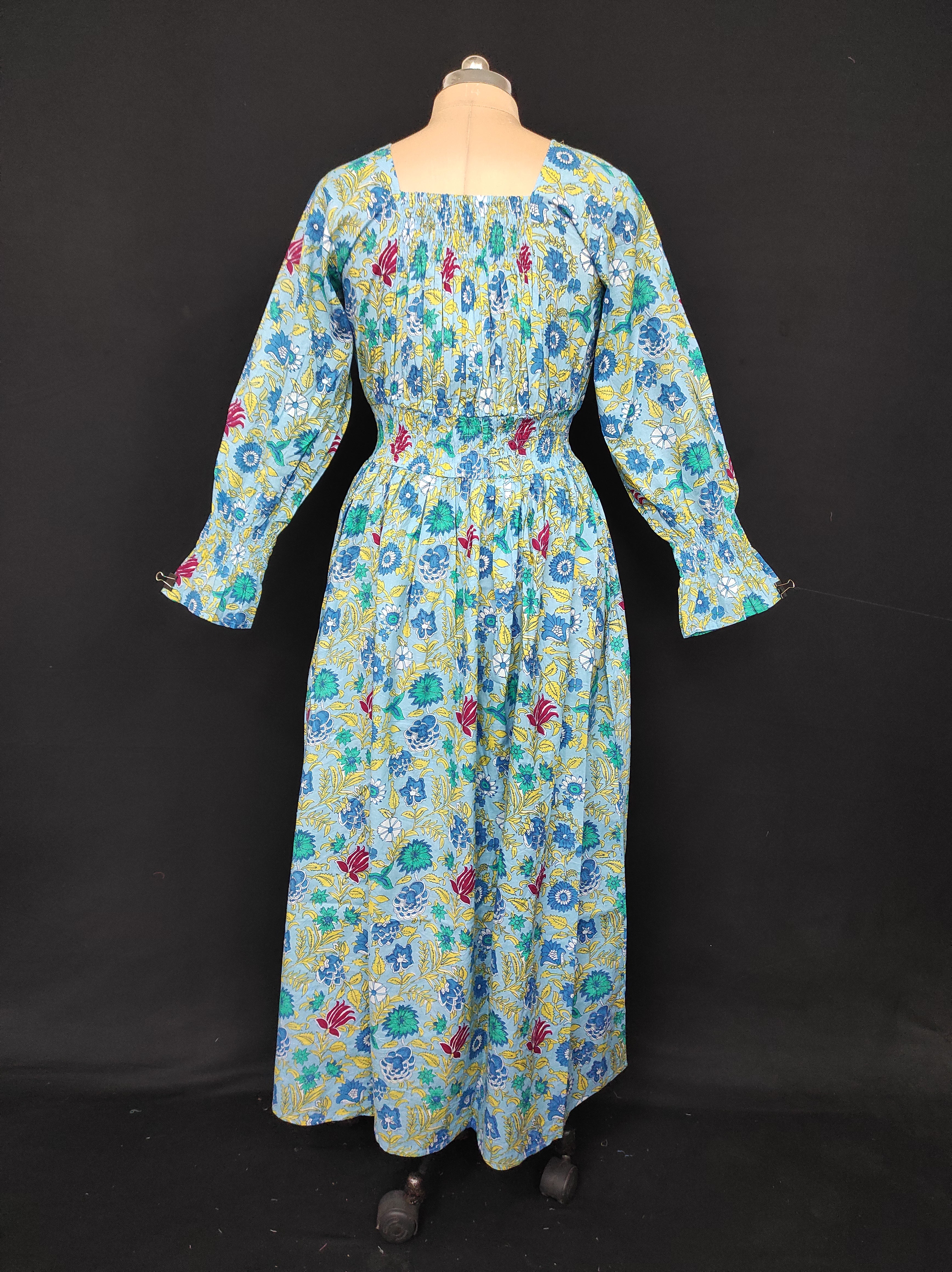 S/M Fazlin Printed Cotton Dress 57" Long Jalabiya 28506-1557 JP