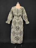 XS/S Fazlin Printed Cotton Dress 54" Long Jalabiya 28507-1557 JP