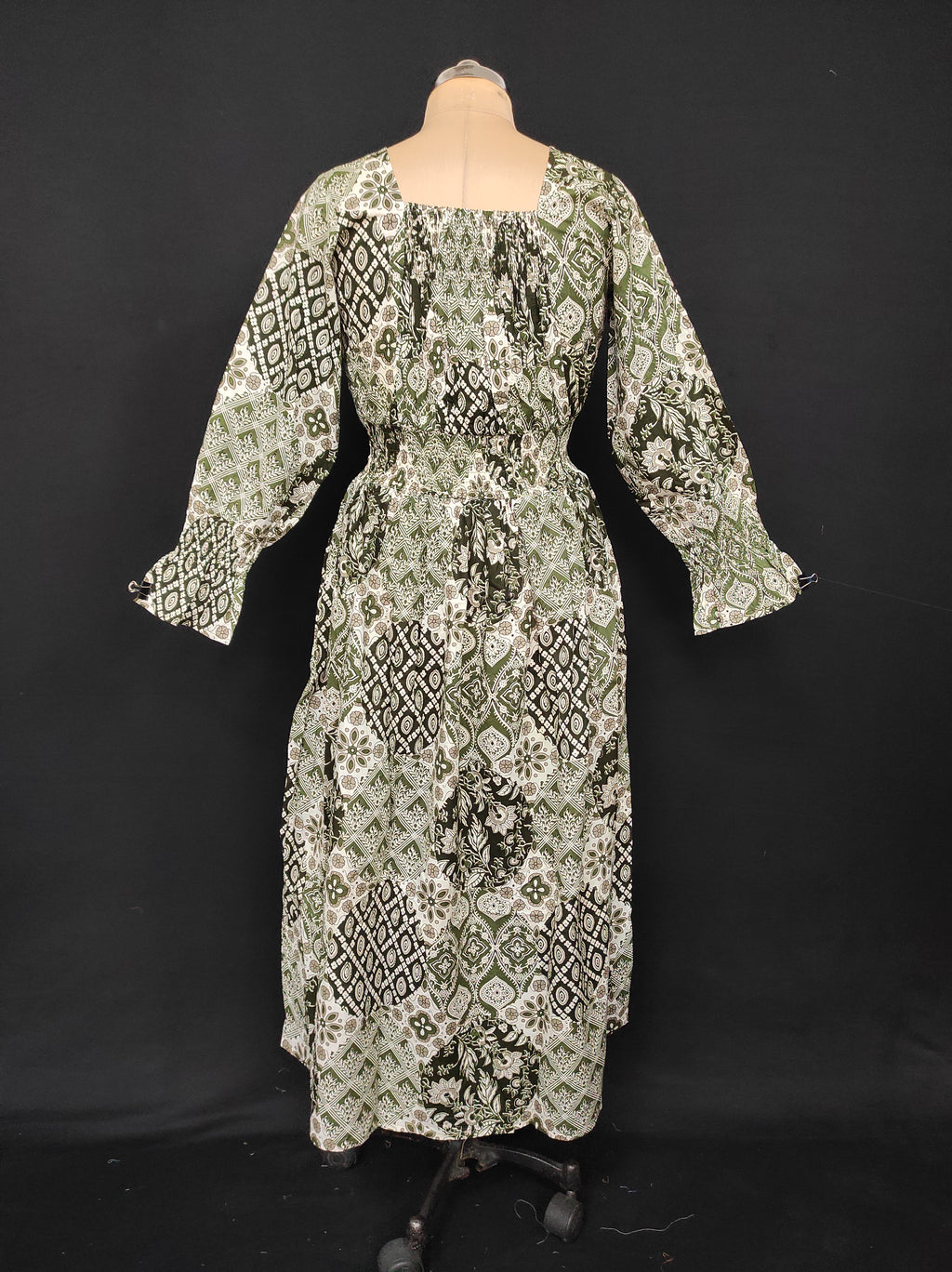 XS/S Fazlin Printed Cotton Dress 54" Long Jalabiya 28507-1557 JP
