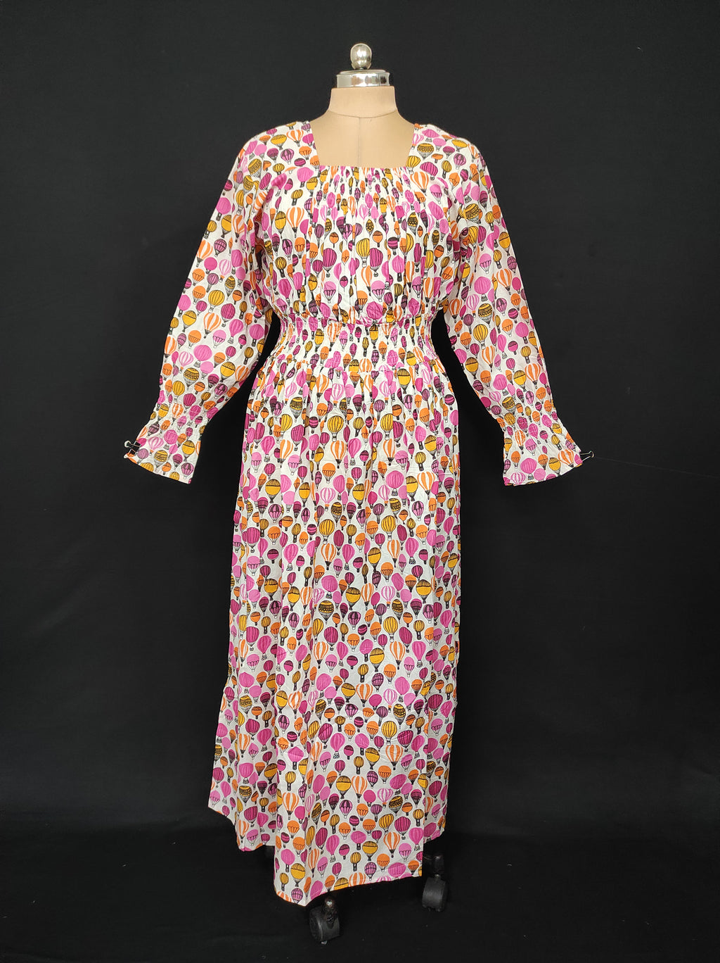2XL/3XL Fazlin Printed Cotton Dress 57" Long Jalabiya 28508-1557 JP
