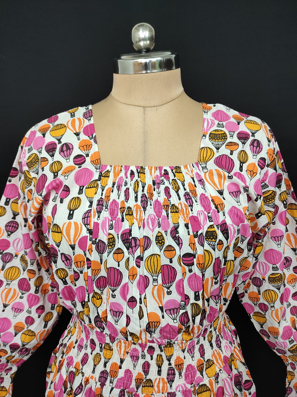 2XL/3XL Fazlin Printed Cotton Dress 57" Long Jalabiya 28508-1557 JP