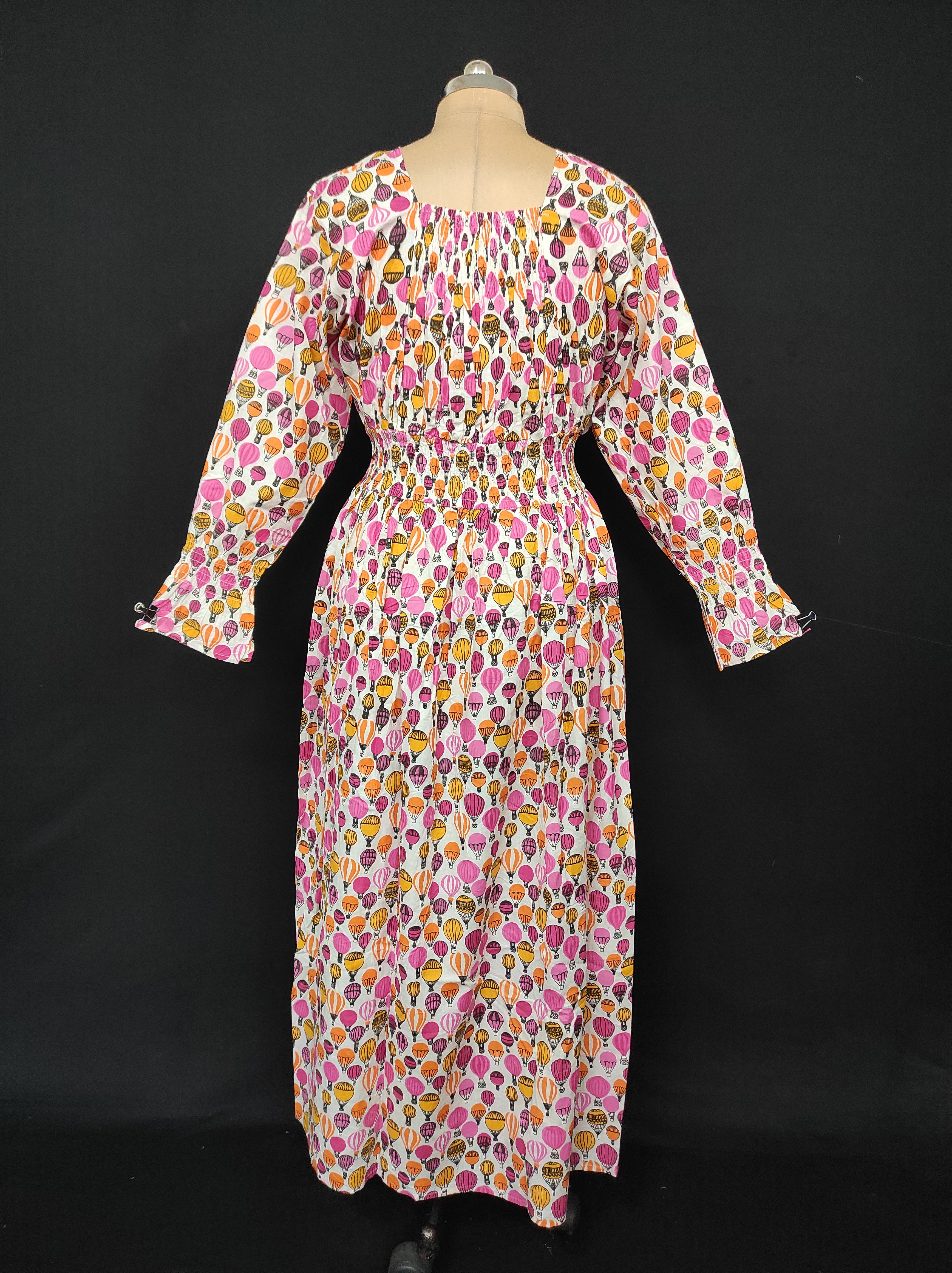 2XL/3XL Fazlin Printed Cotton Dress 57" Long Jalabiya 28508-1557 JP