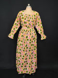 S/M Fazlin Printed Cotton Dress 57" Long Jalabiya 28509-1557 JP