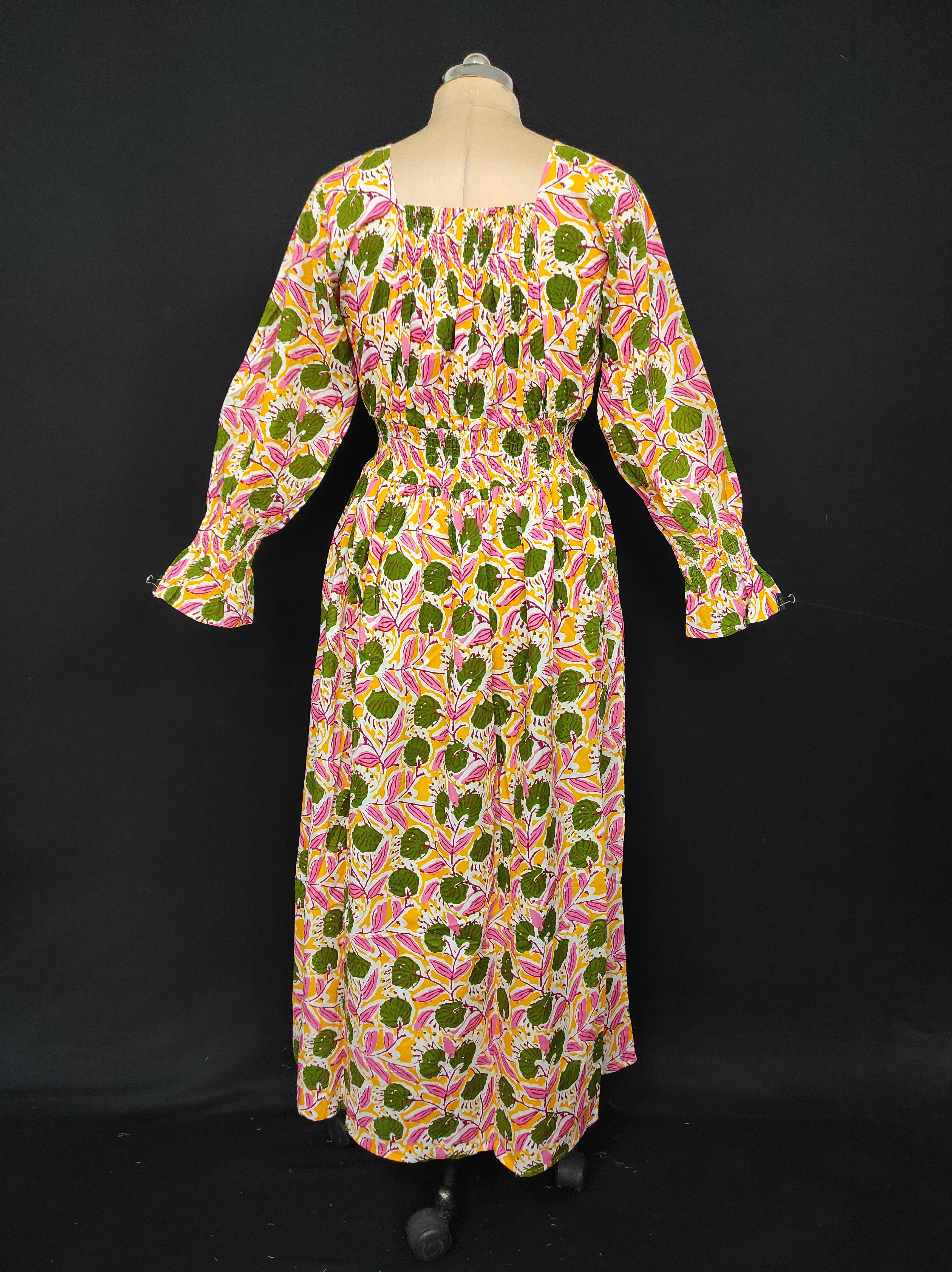 S/M Fazlin Printed Cotton Dress 57" Long Jalabiya 28509-1557 JP