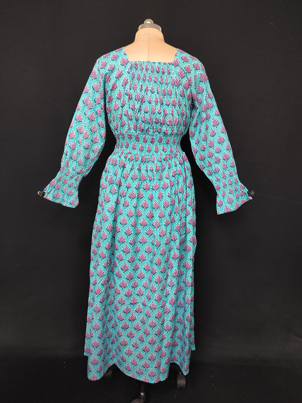 L/XL Fazlin Printed Cotton Dress 57" Long Jalabiya 28510 A1557 JP