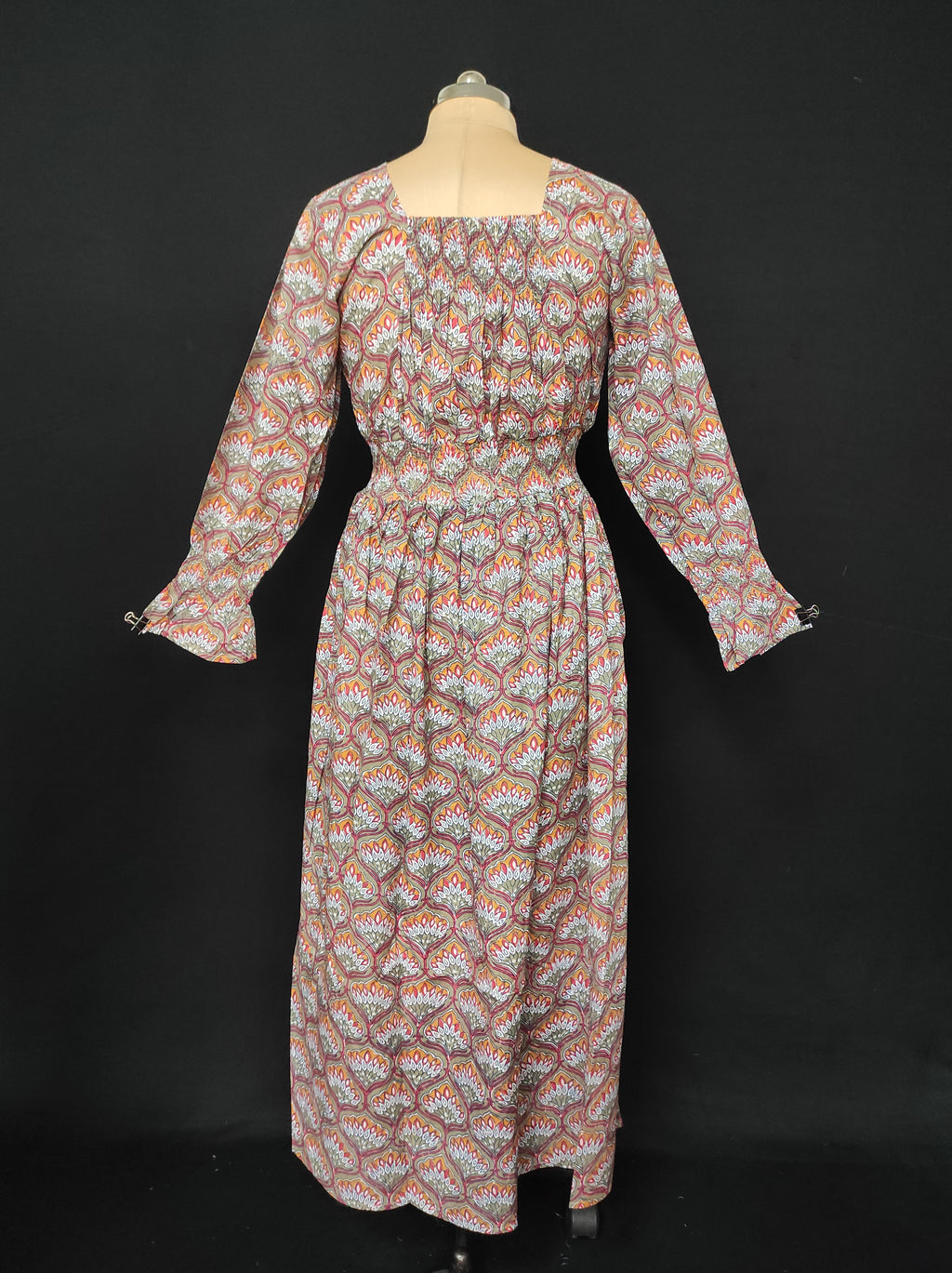 S/M Fazlin Printed Cotton Dress 57" Long Jalabiya 28511-1557 JP