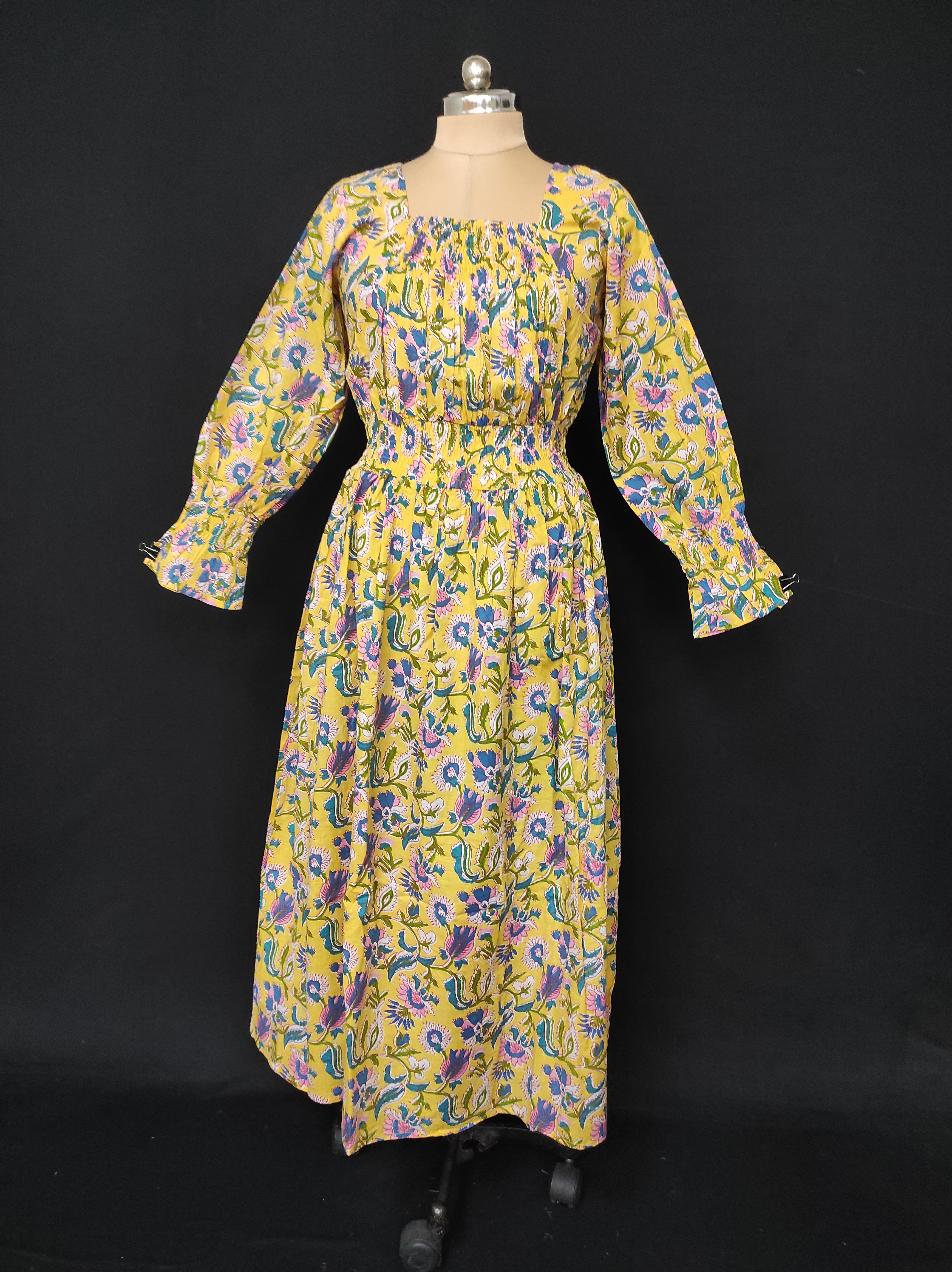 XS/S Fazlin Printed Cotton Dress 54" Long Jalabiya 28512-1557 JP