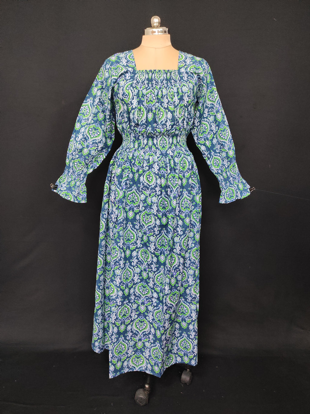 S/M Fazlin Printed Cotton Dress 57" Long Jalabiya 28513-1558 JP