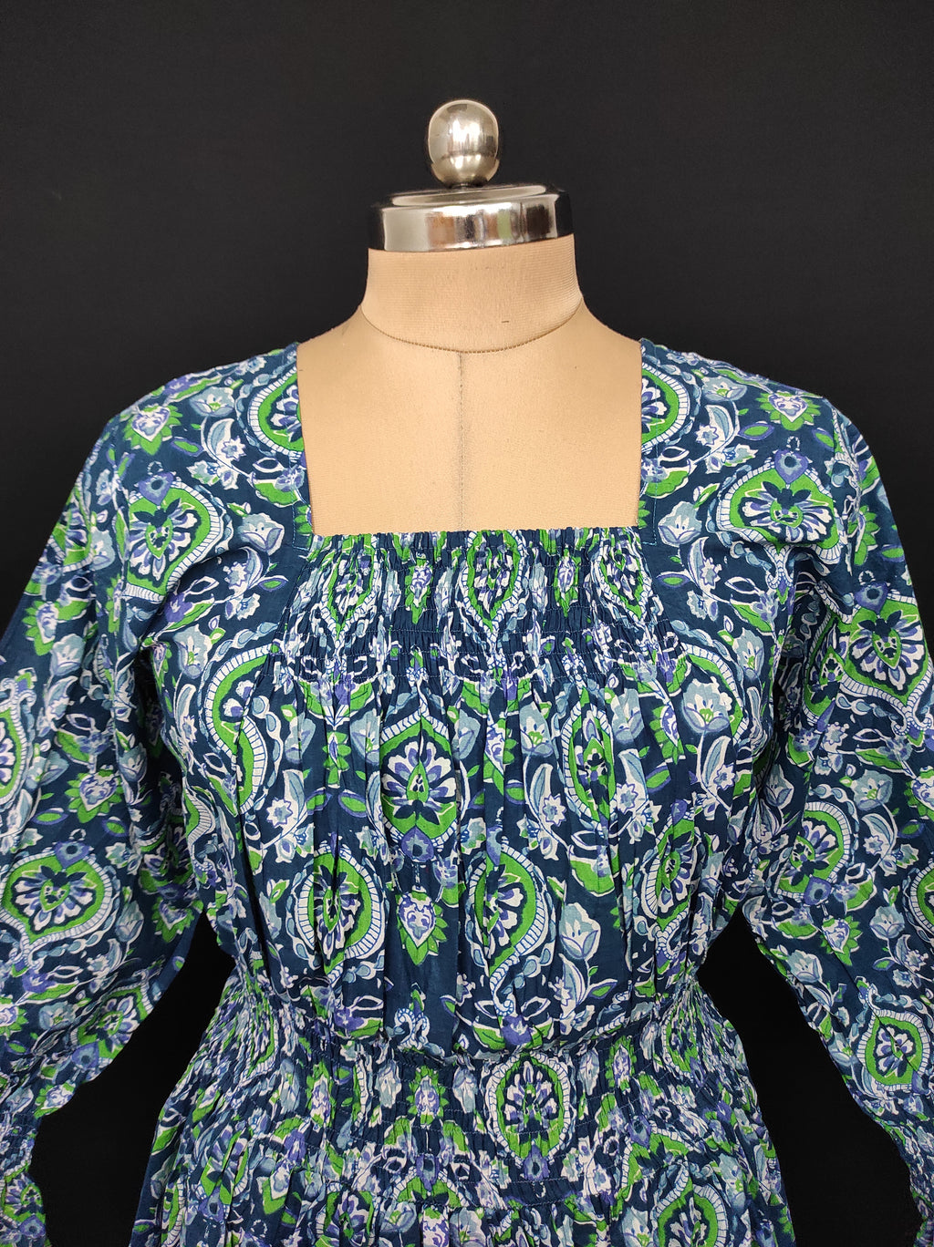 S/M Fazlin Printed Cotton Dress 57" Long Jalabiya 28513-1558 JP