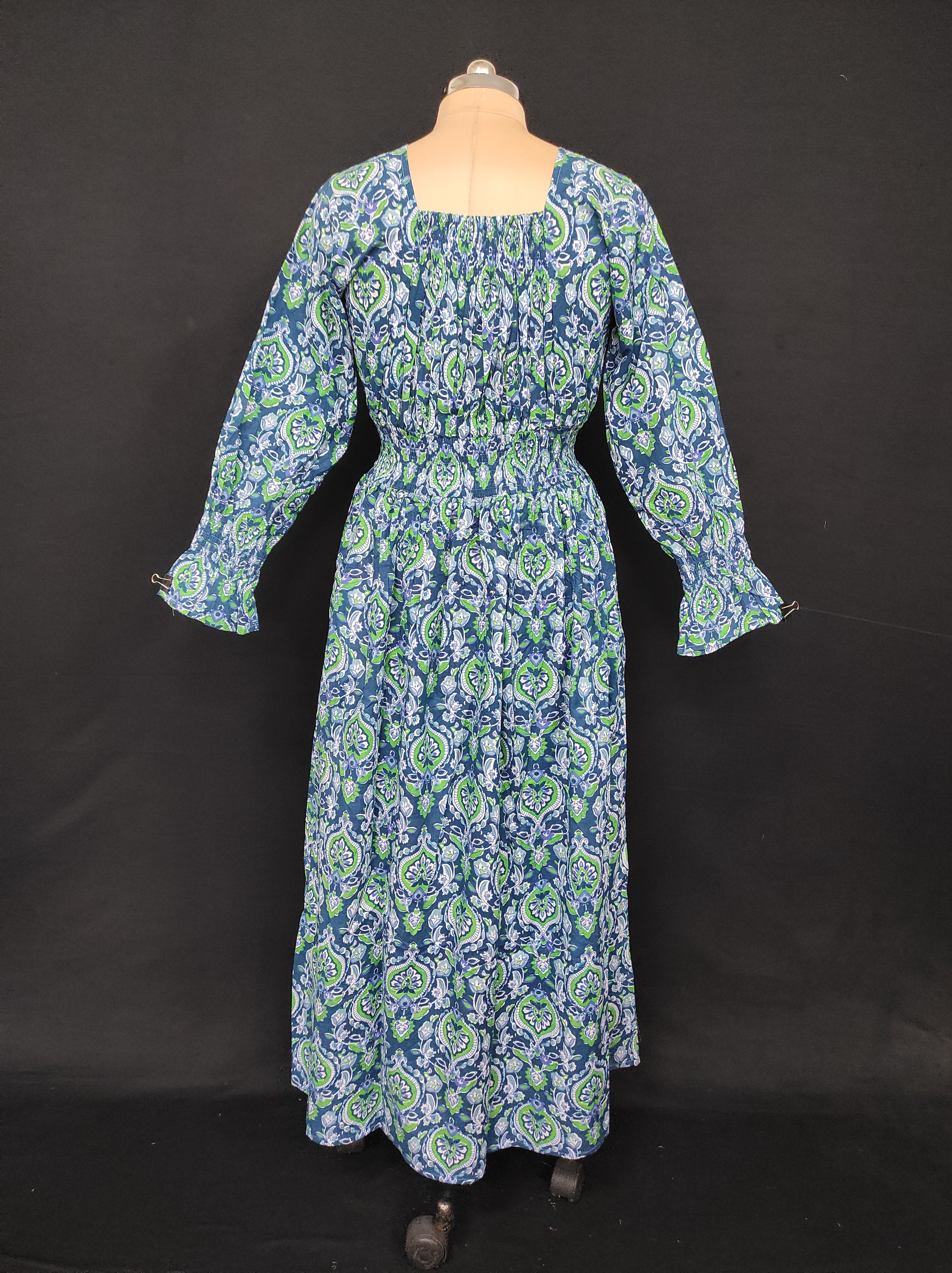 S/M Fazlin Printed Cotton Dress 57" Long Jalabiya 28513-1558 JP