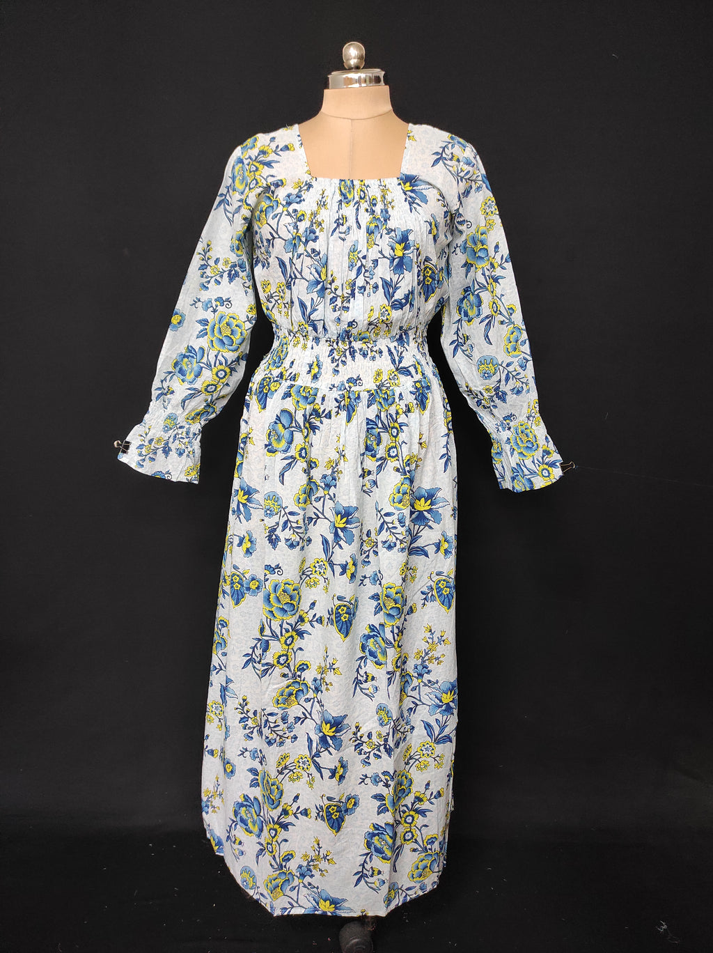 S/M Fazlin Printed Cotton Dress 57" Long Jalabiya 28514-1558 JP