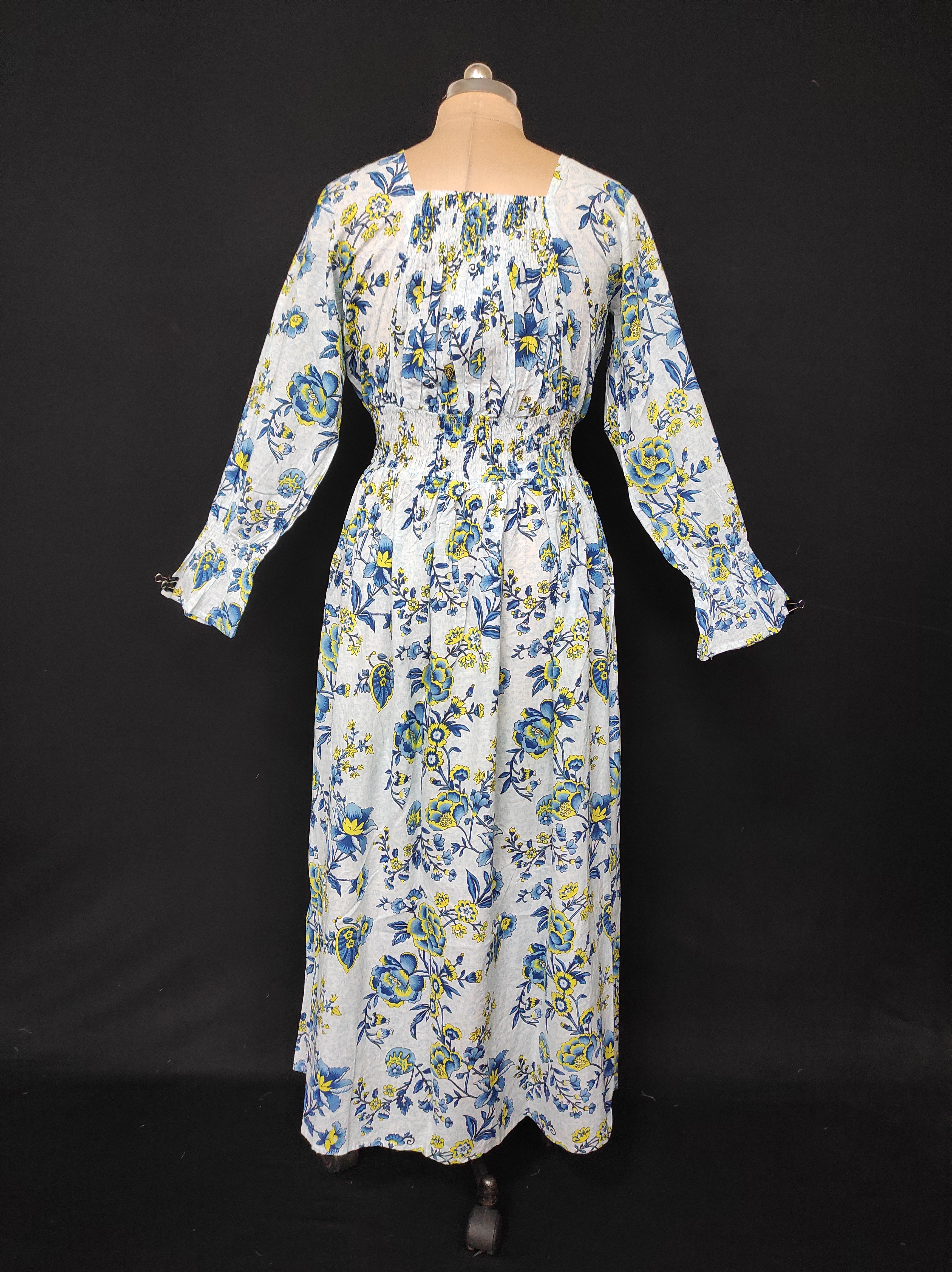 S/M Fazlin Printed Cotton Dress 57" Long Jalabiya 28514-1558 JP