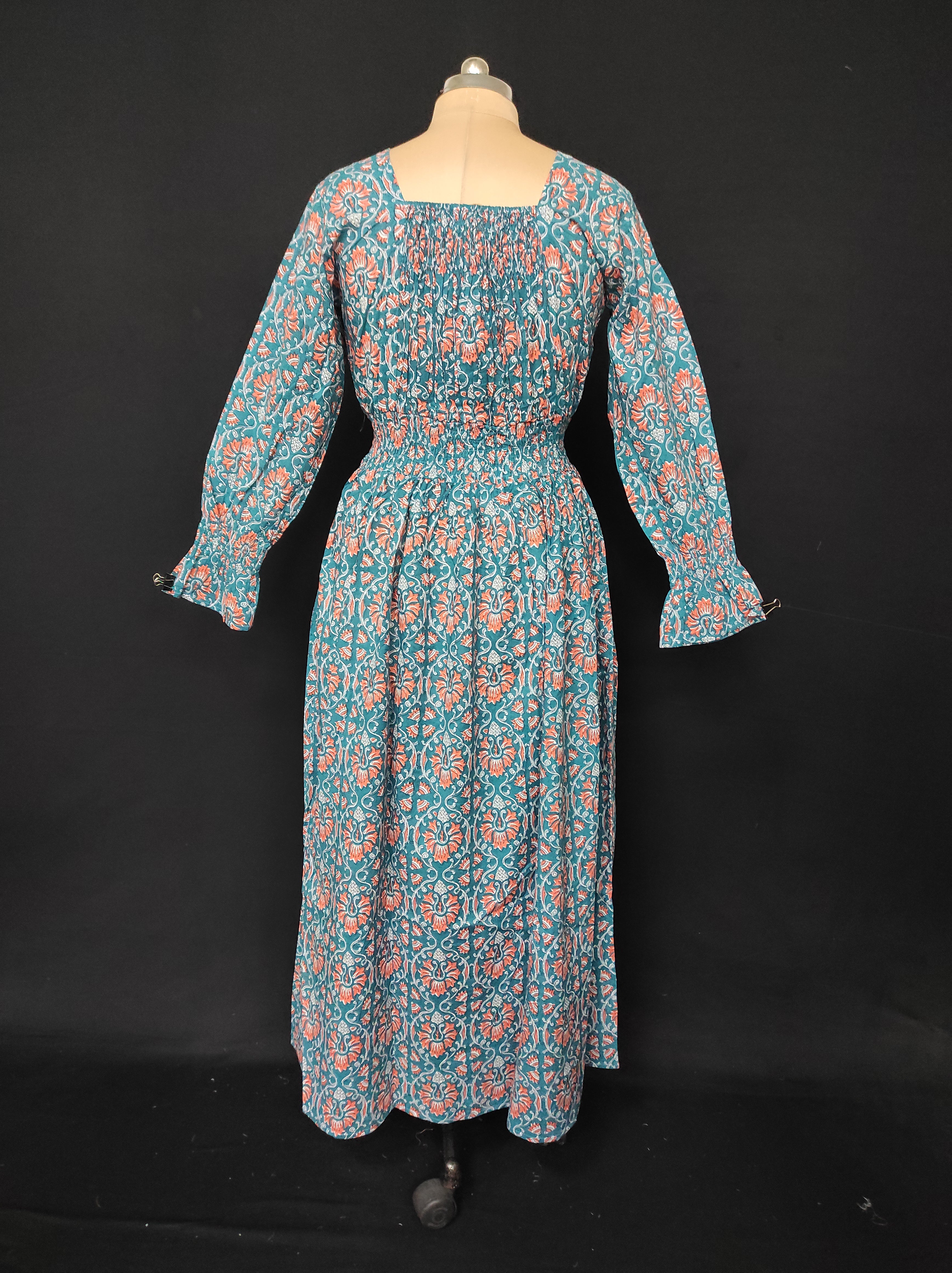 S/M Fazlin Printed Cotton Dress 57" Long Jalabiya 28515-1558 JP
