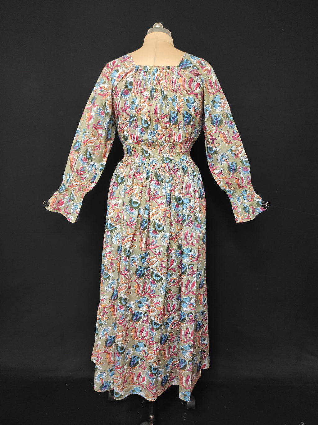S/M Fazlin Printed Cotton Dress 57" Long Jalabiya 28517-1558 JP