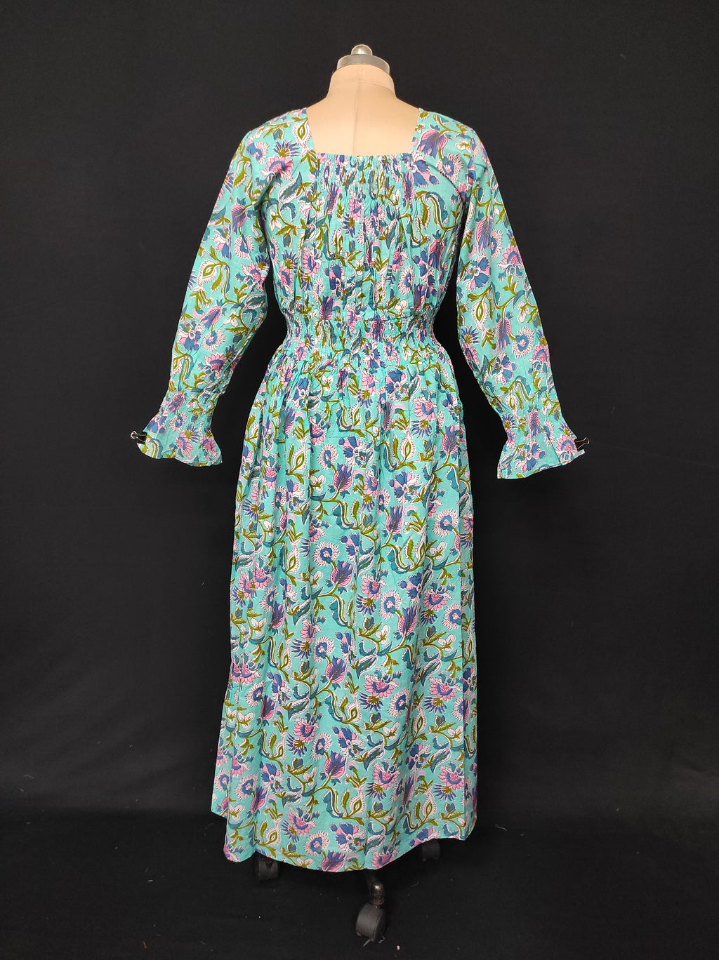 S/M Fazlin Printed Cotton Dress 57" Long Jalabiya 28518-1558 JP
