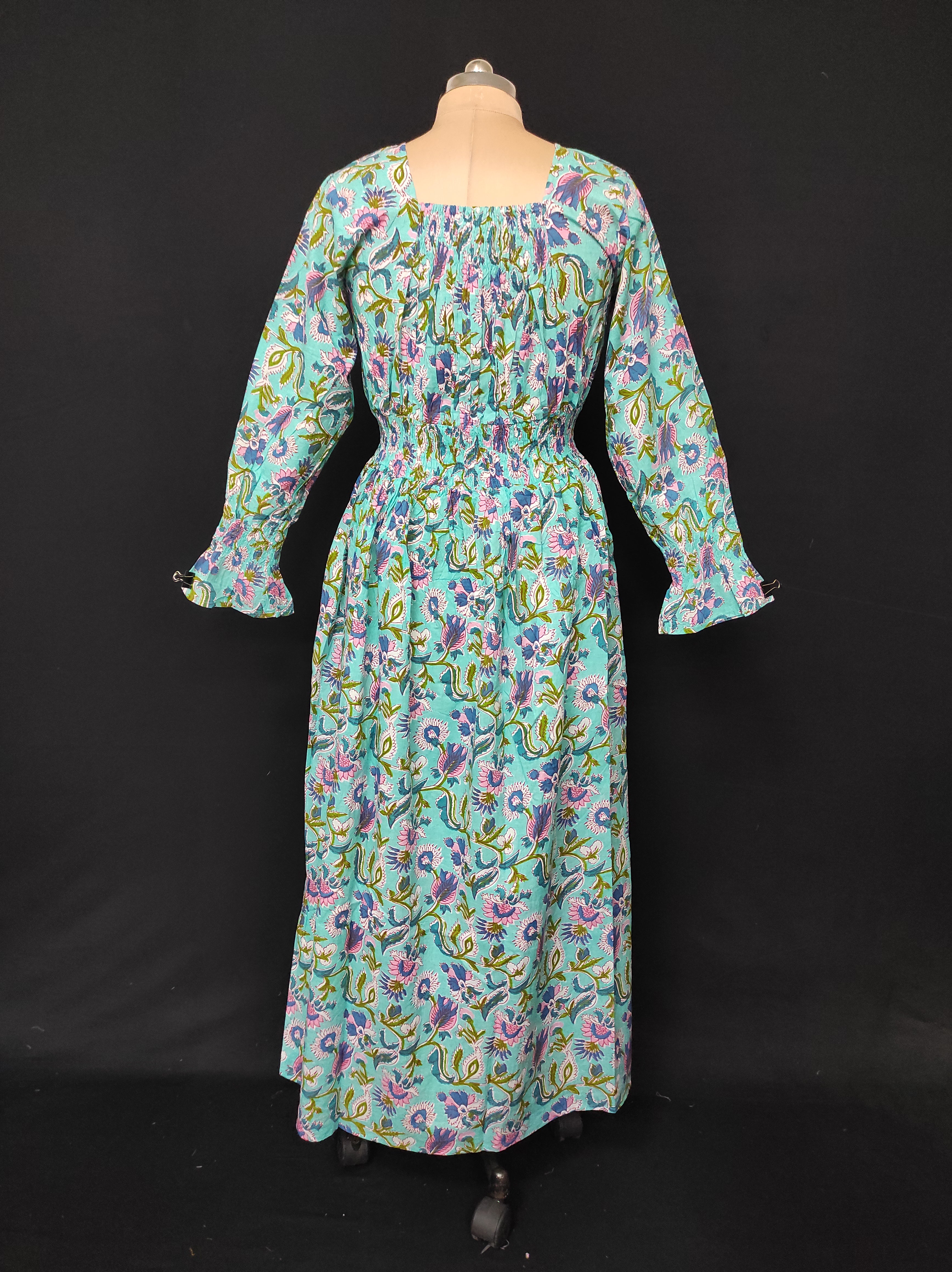 S/M Fazlin Printed Cotton Dress 57" Long Jalabiya 28518-1558 JP