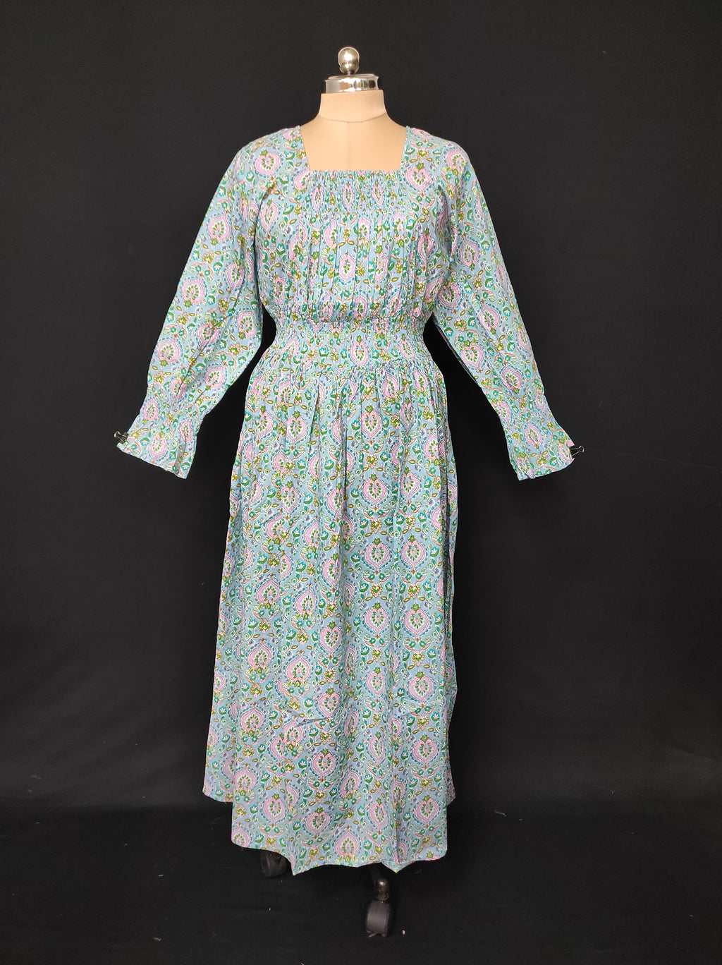 L/XL Fazlin Printed Cotton Dress 57" Long Jalabiya 28519-1558 JP