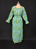 S/M Fazlin Printed Cotton Dress 57" Long Jalabiya 28520-1559 JP