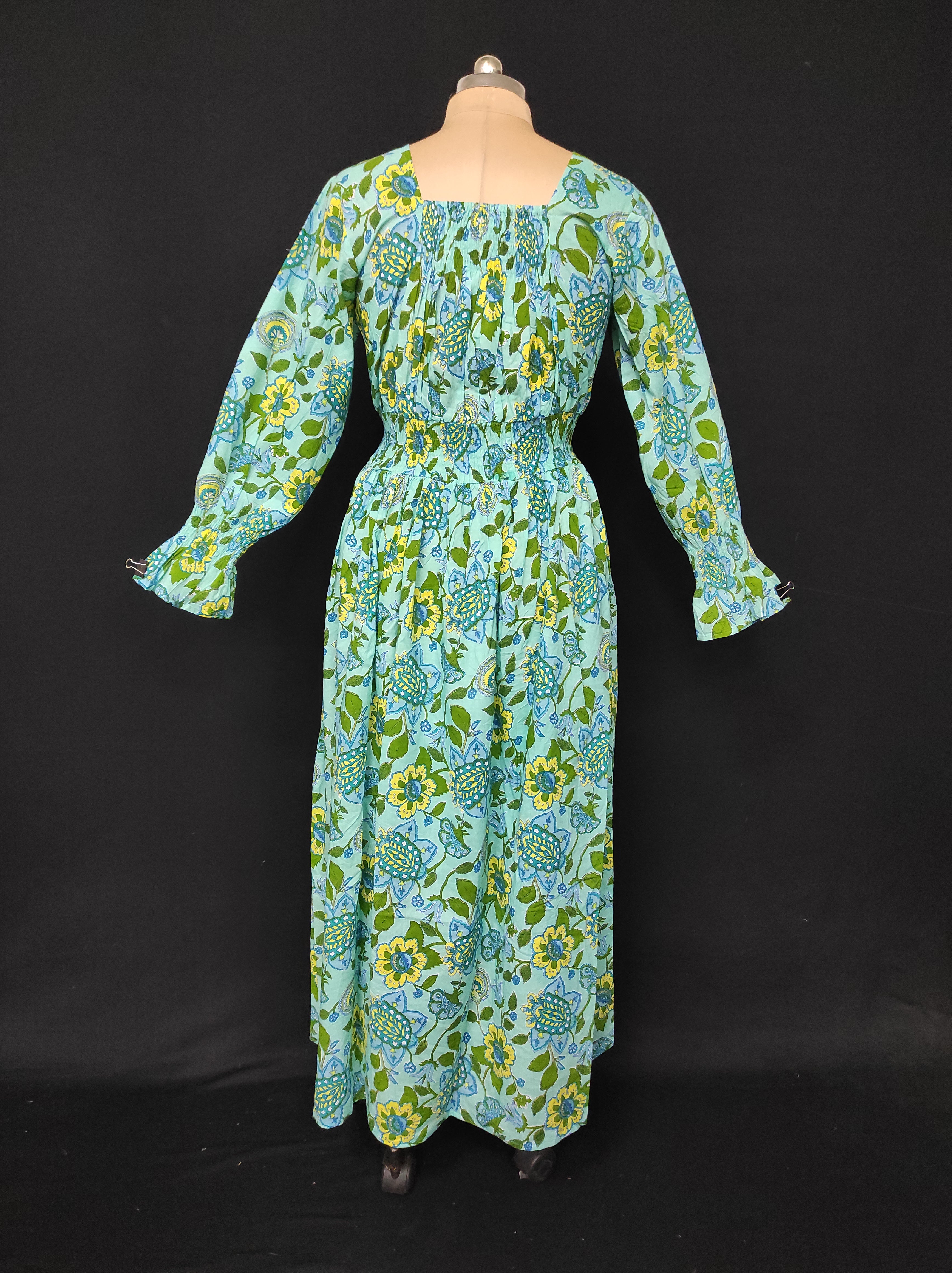 S/M Fazlin Printed Cotton Dress 57" Long Jalabiya 28520-1559 JP