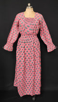 L/XL Fazlin Printed Cotton Dress 57" Long Jalabiya 28523-1559 JP