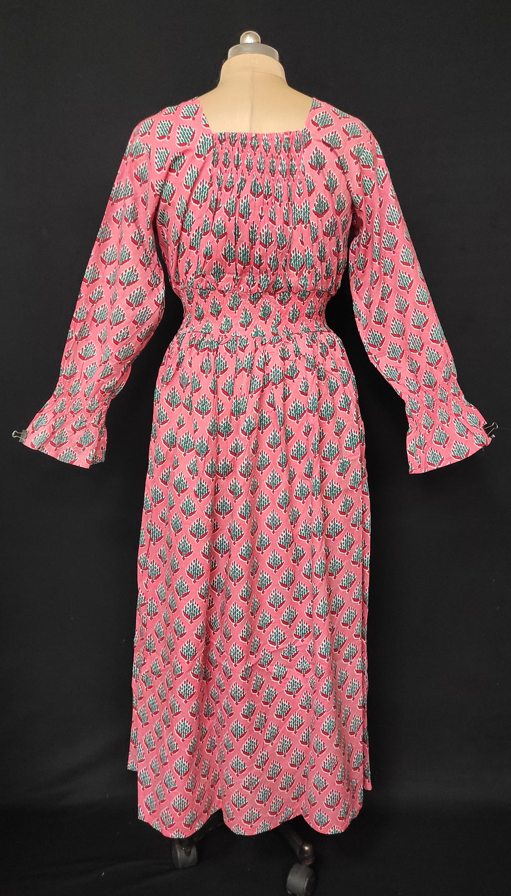 L/XL Fazlin Printed Cotton Dress 57" Long Jalabiya 28523-1559 JP